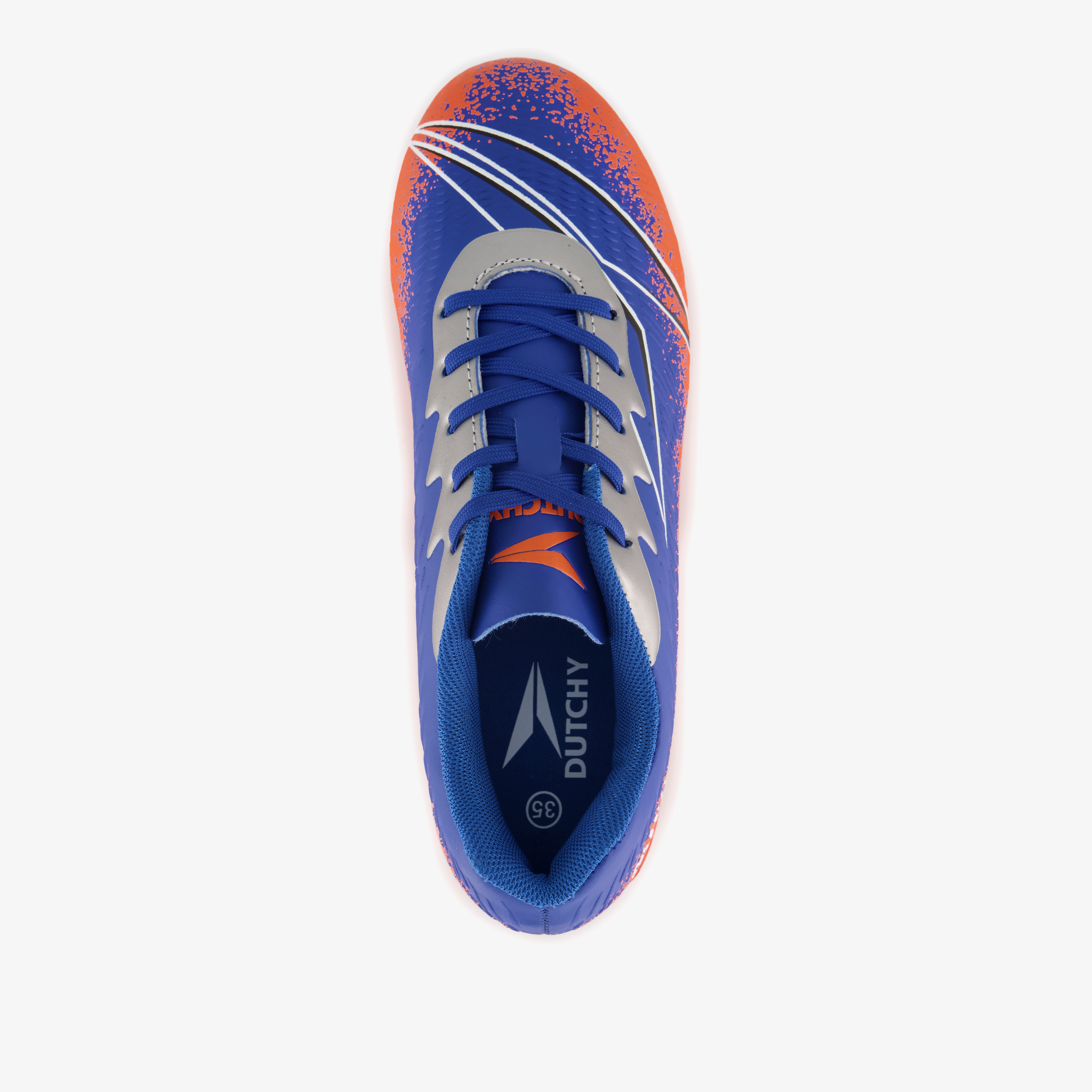 Dutchy FG kinder Voetbalschoenen blauw oranje meisjes veldschoenen – foto 4