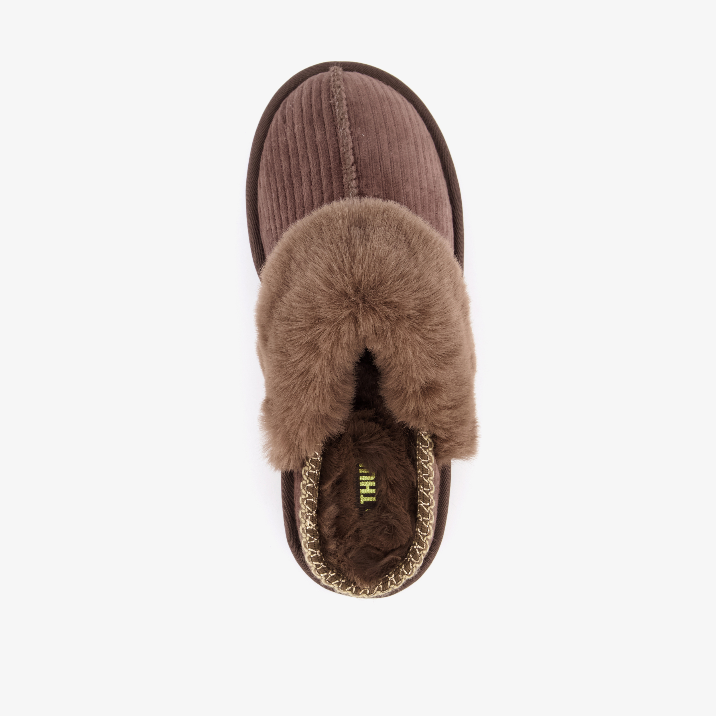Thu!s gevoerde dames instap pantoffels choco bruin – foto 4