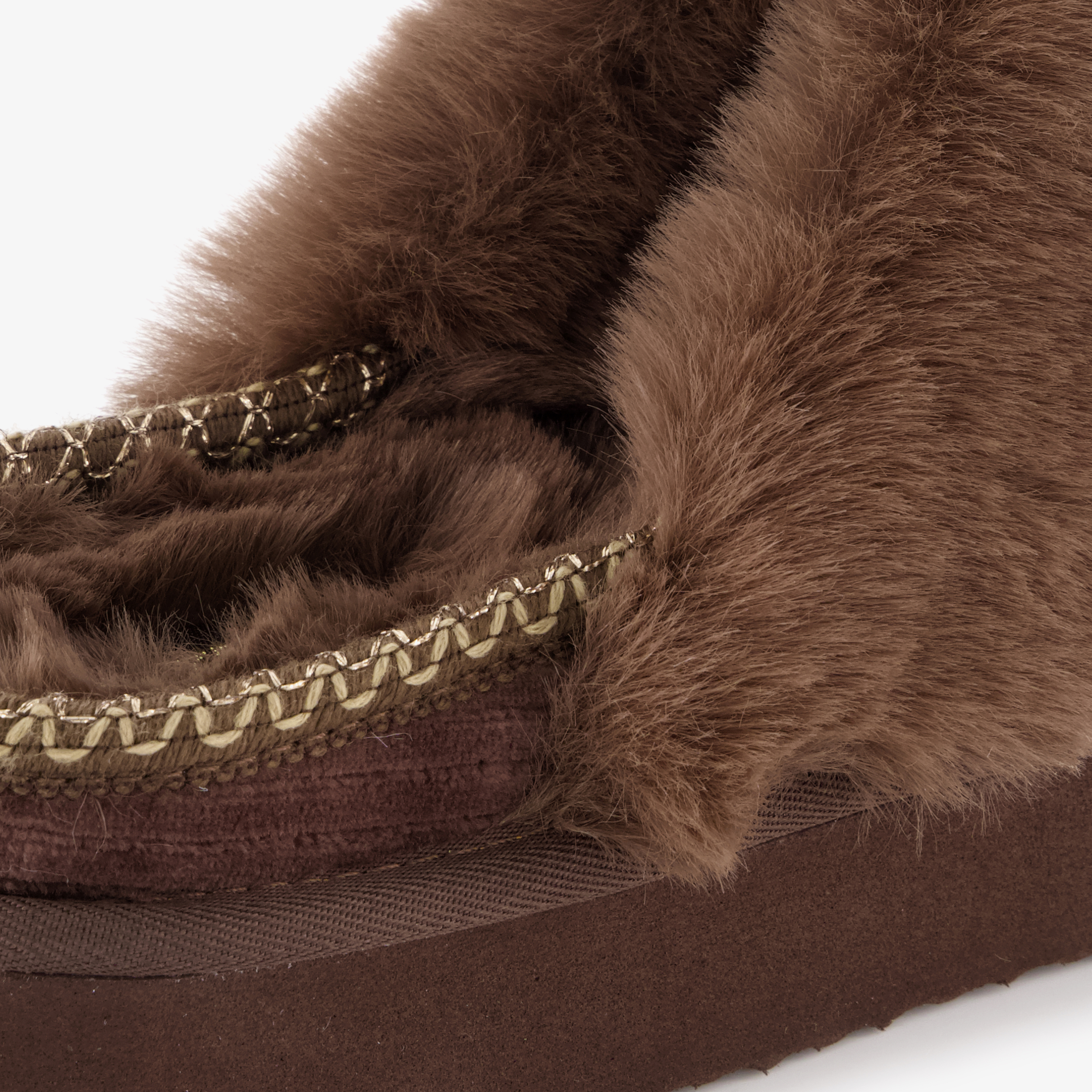 Thu!s gevoerde dames instap pantoffels choco bruin – foto 5