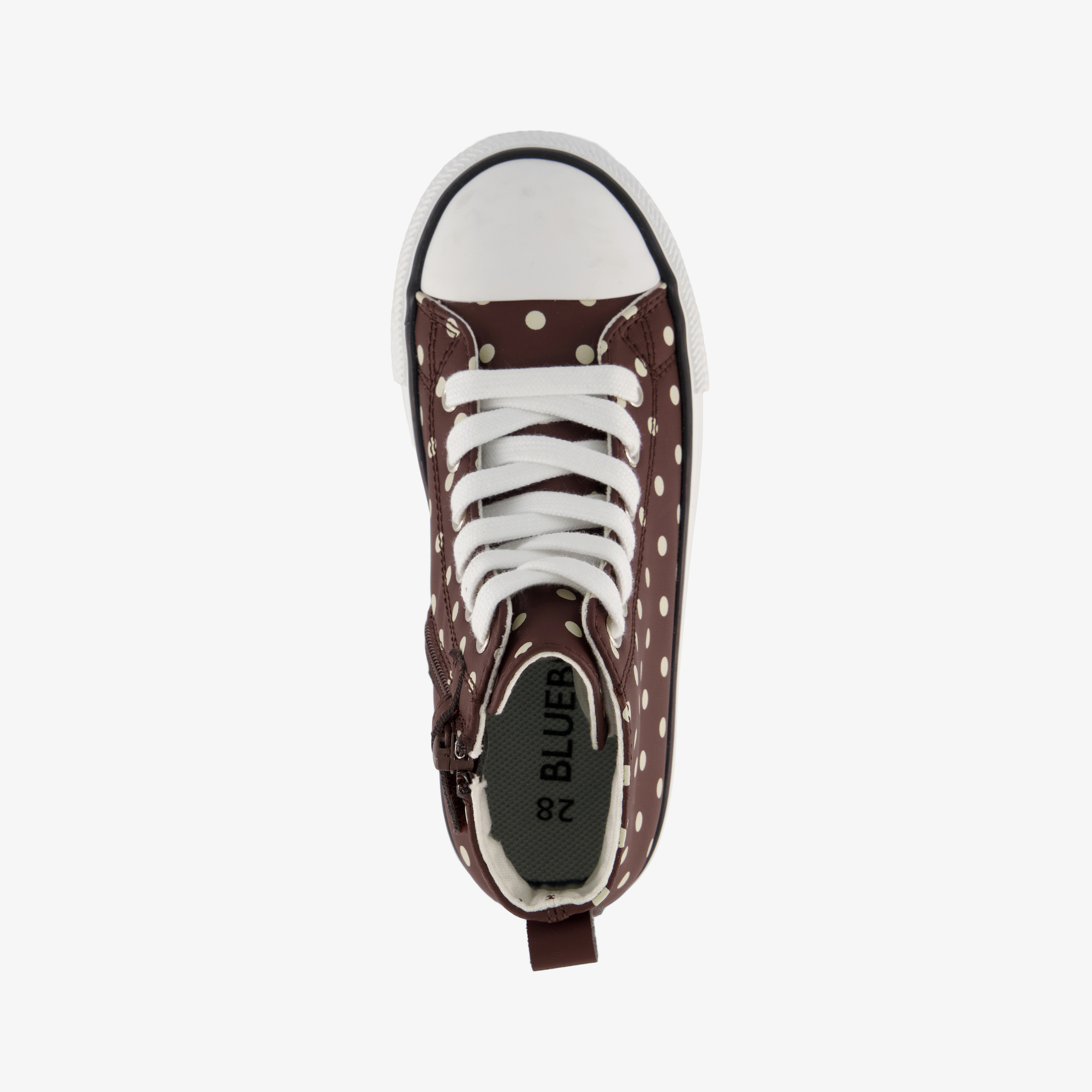 Blue Box meisjes hoge sneakers met polkadots bruin – foto 4