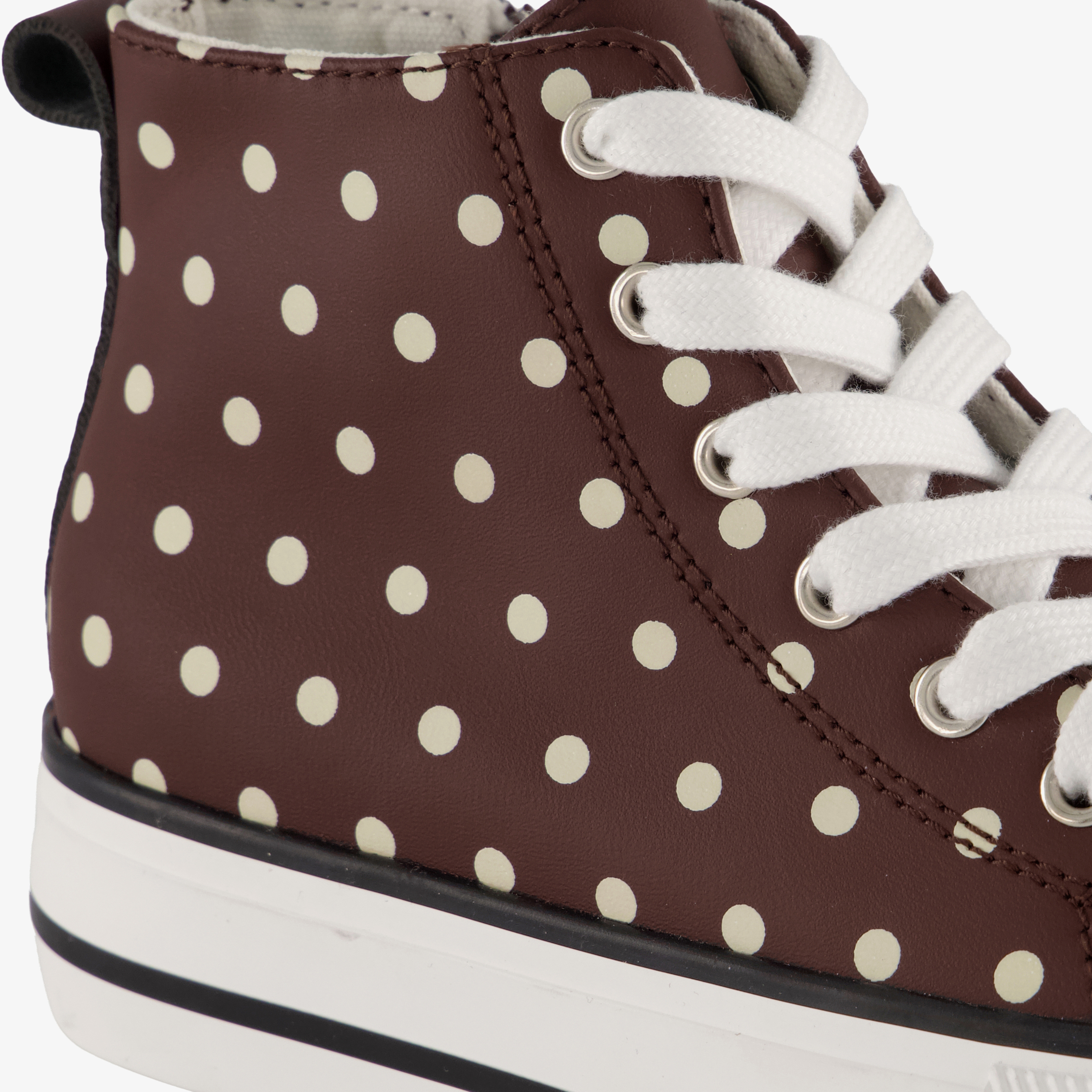 Blue Box meisjes hoge sneakers met polkadots bruin – foto 5