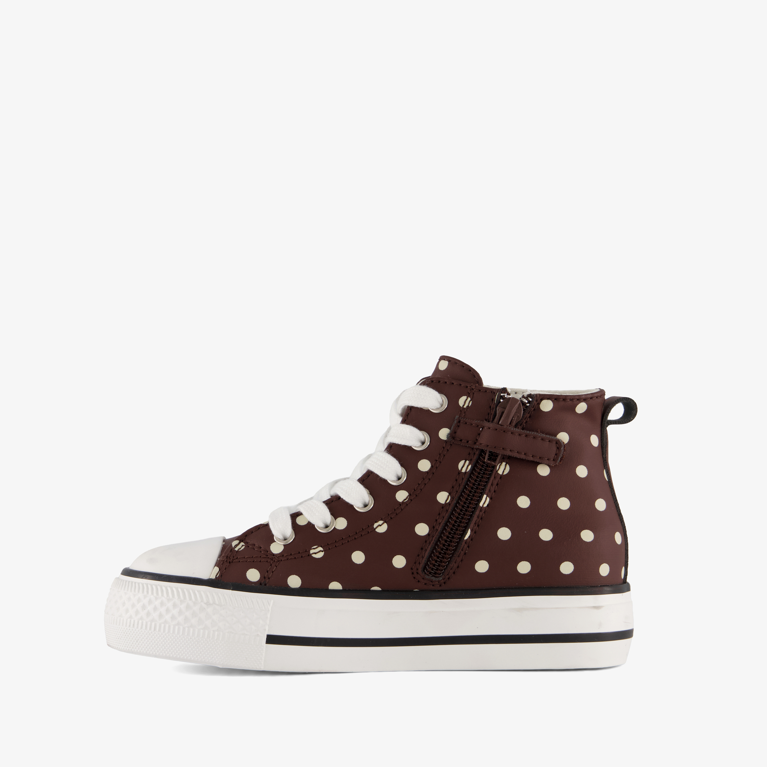 Blue Box meisjes hoge sneakers met polkadots bruin