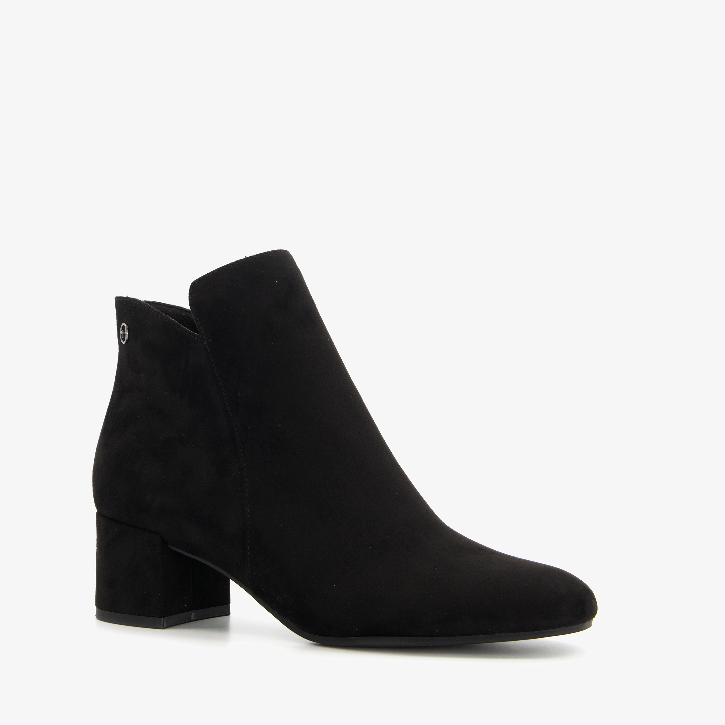 Tamaris dames enkellaarsjes met hak zwart