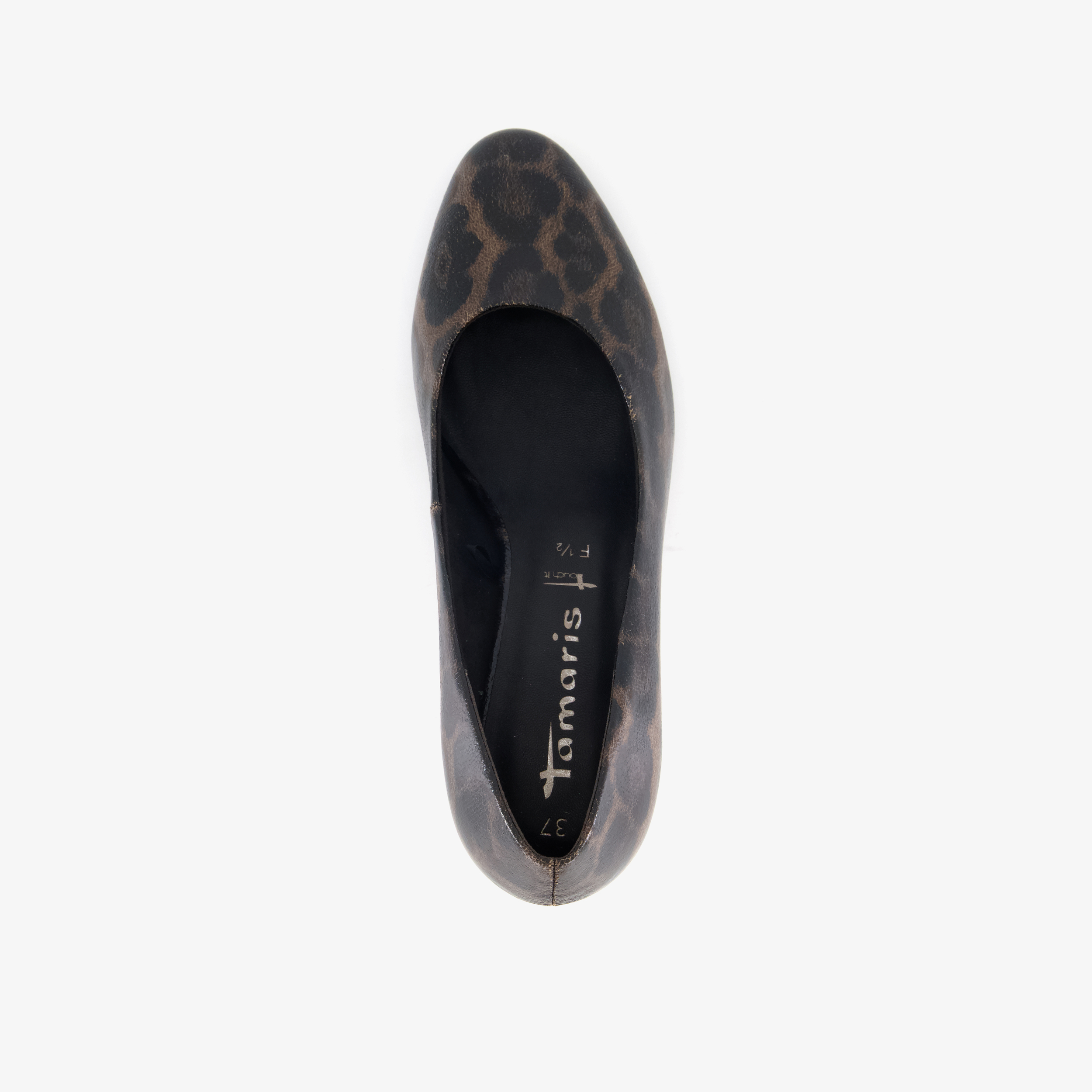 Tamaris dames pumps met panter dessin bruin zwart – foto 4