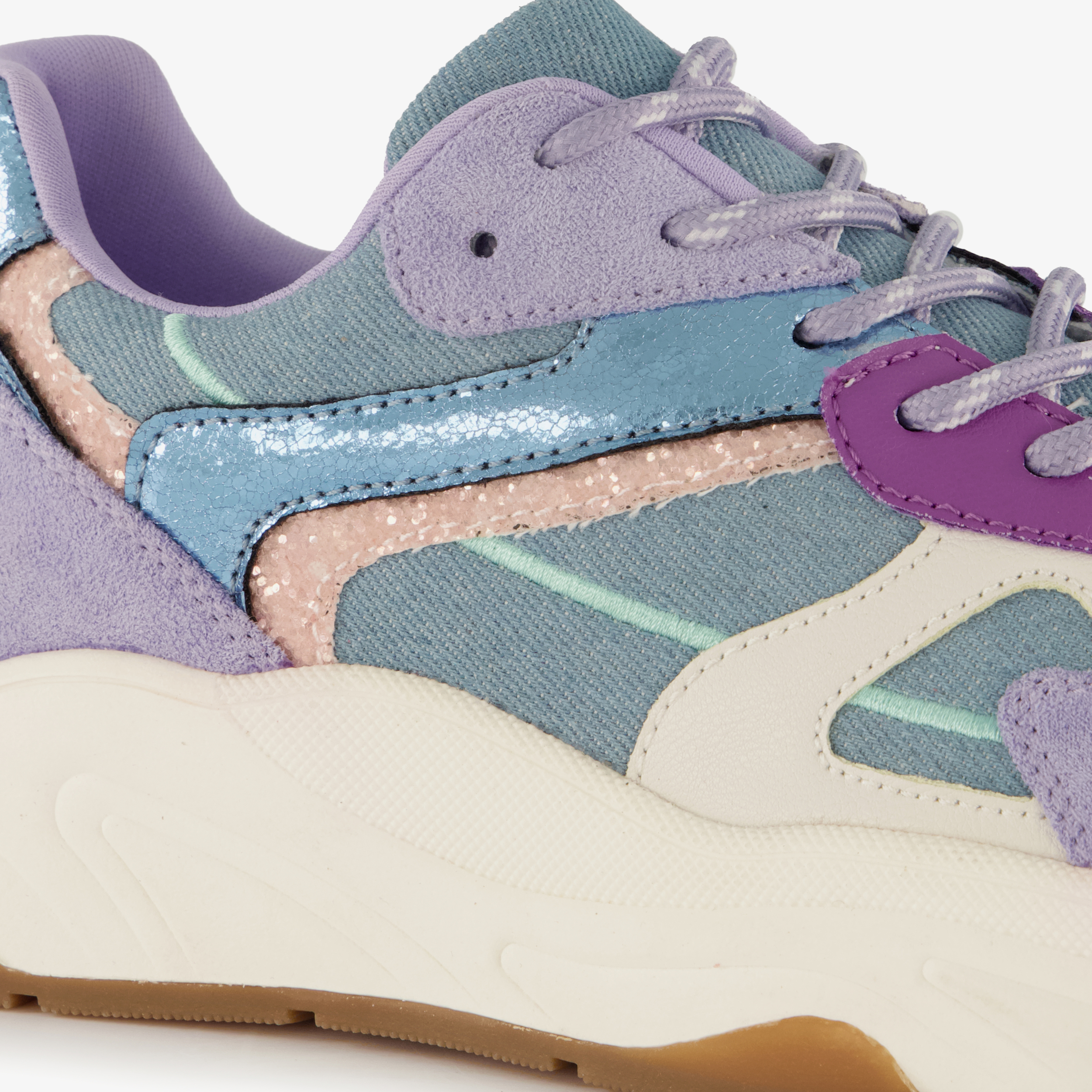 Blue Box dames dad sneakers denim lila – foto 5