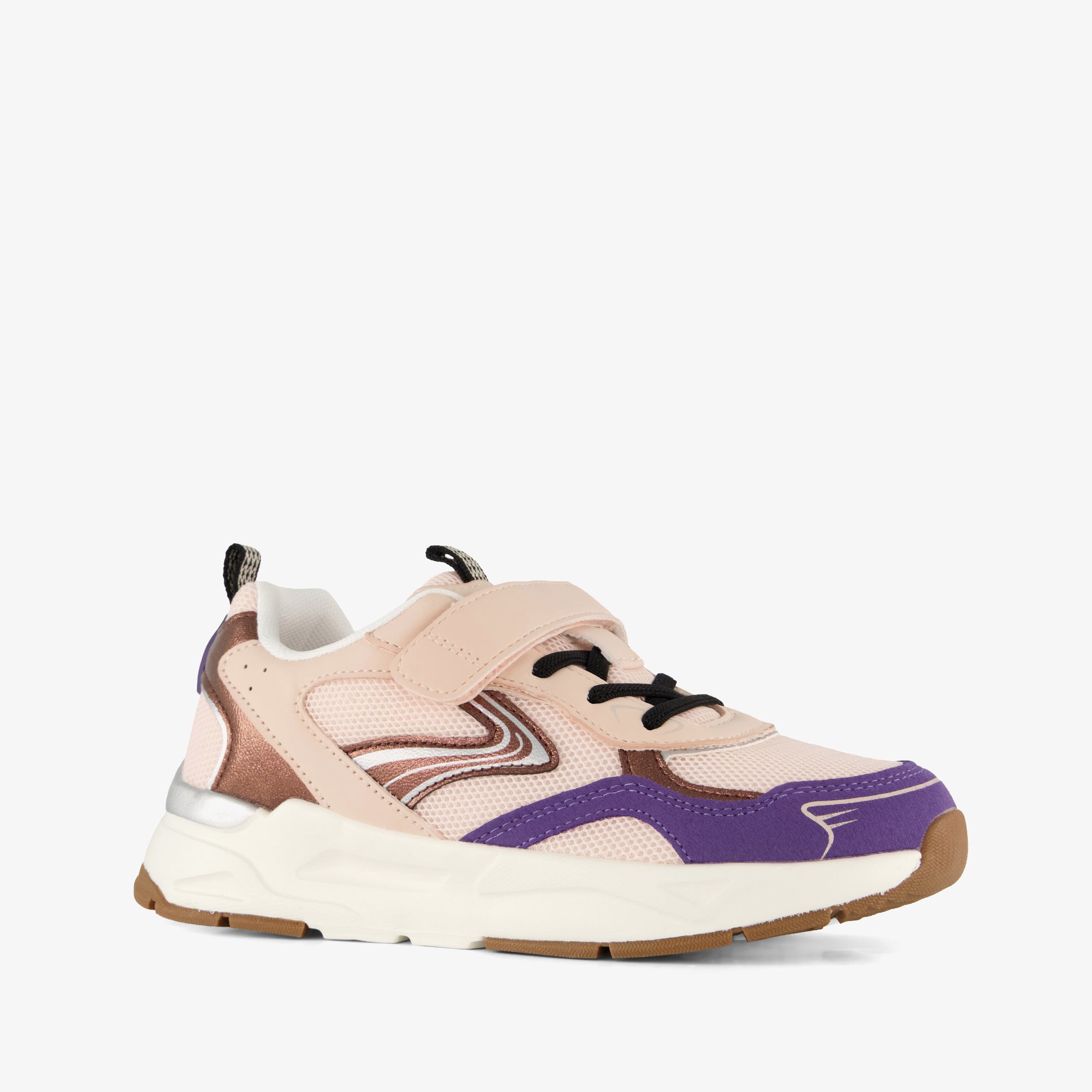 Blue Box meisjes sneakers beige paars