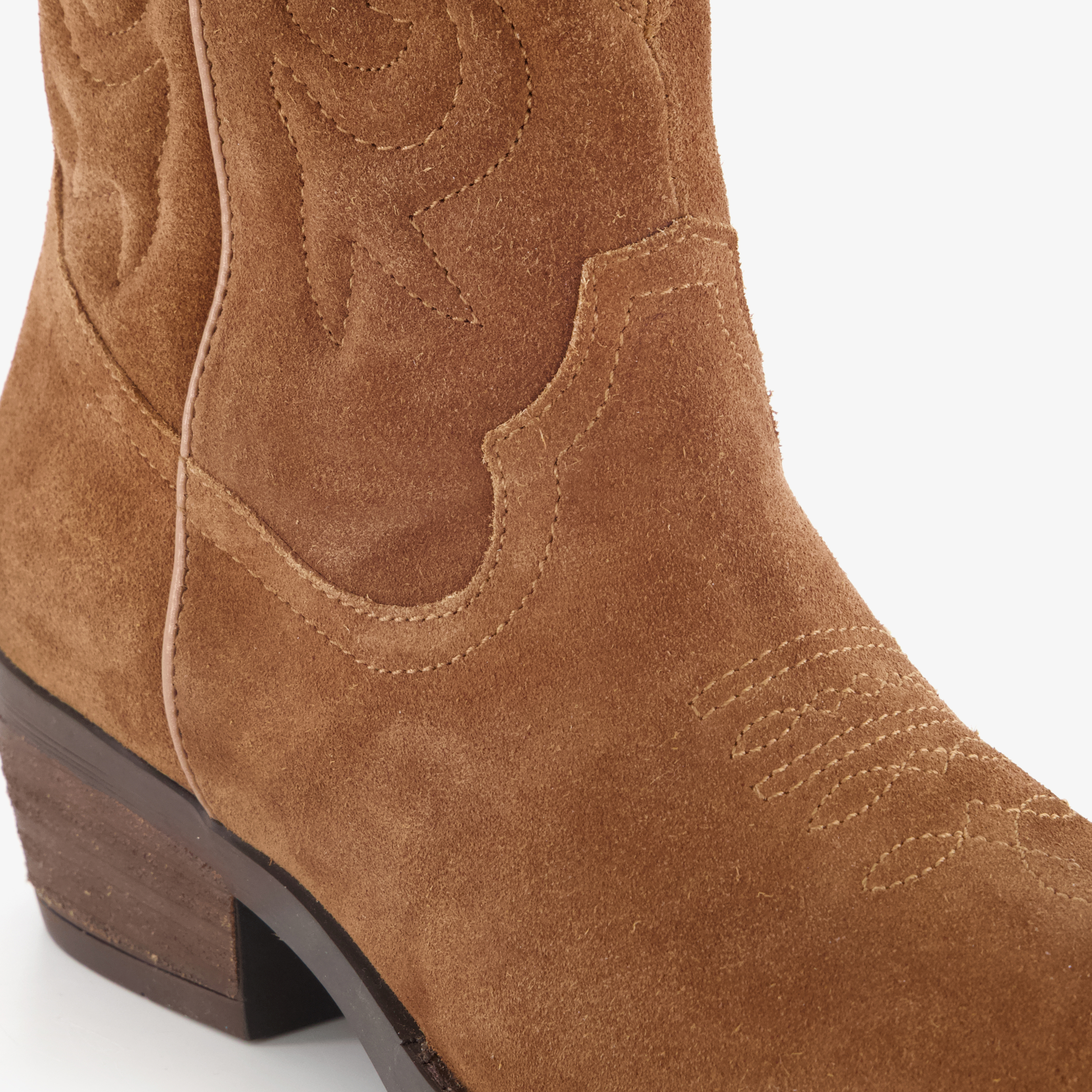 Harper suède dames cowboylaarsjes cognac enkellaarzen – foto 5