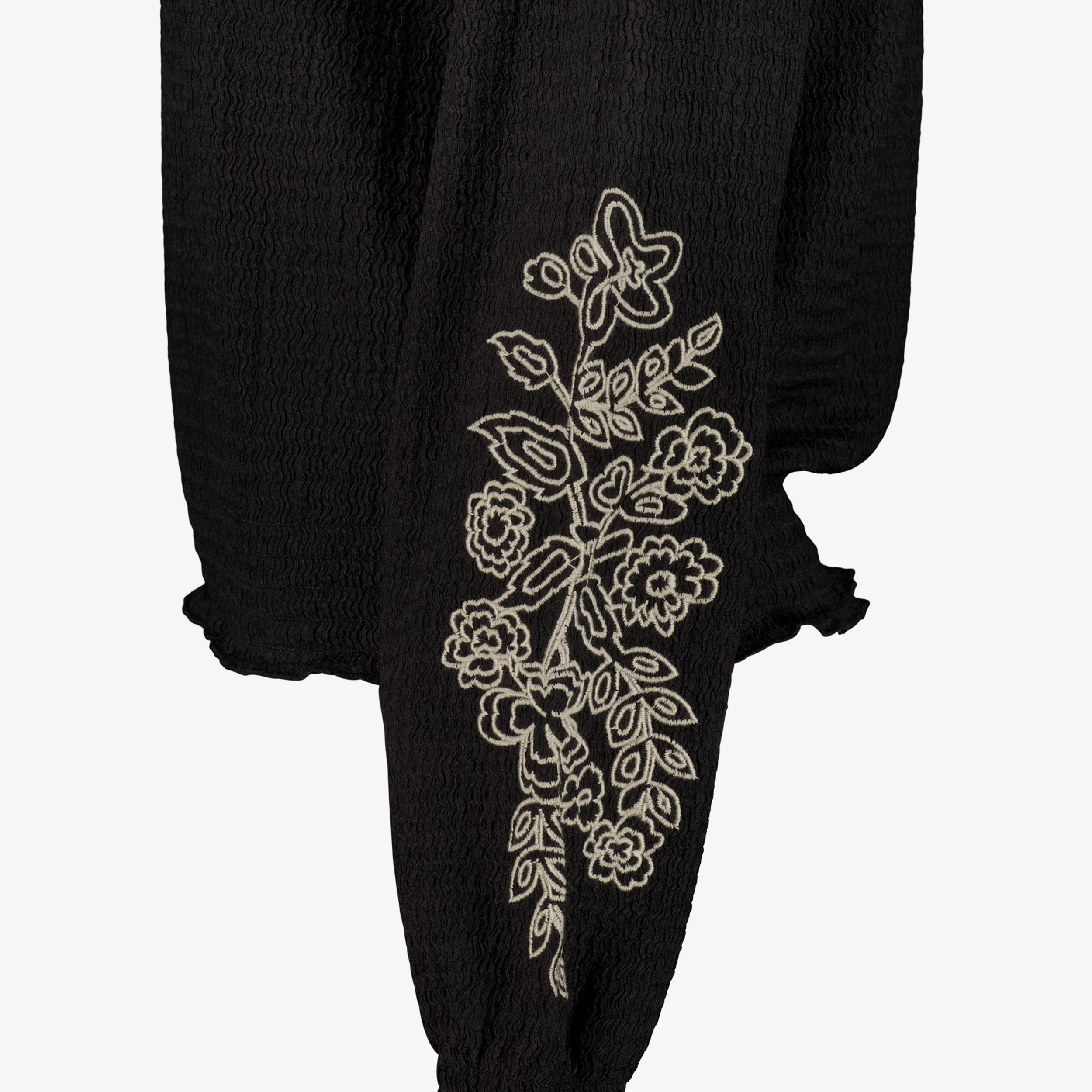 TwoDay dames blouse met geboorde bloemen zwart t-shirts & tops – foto 2