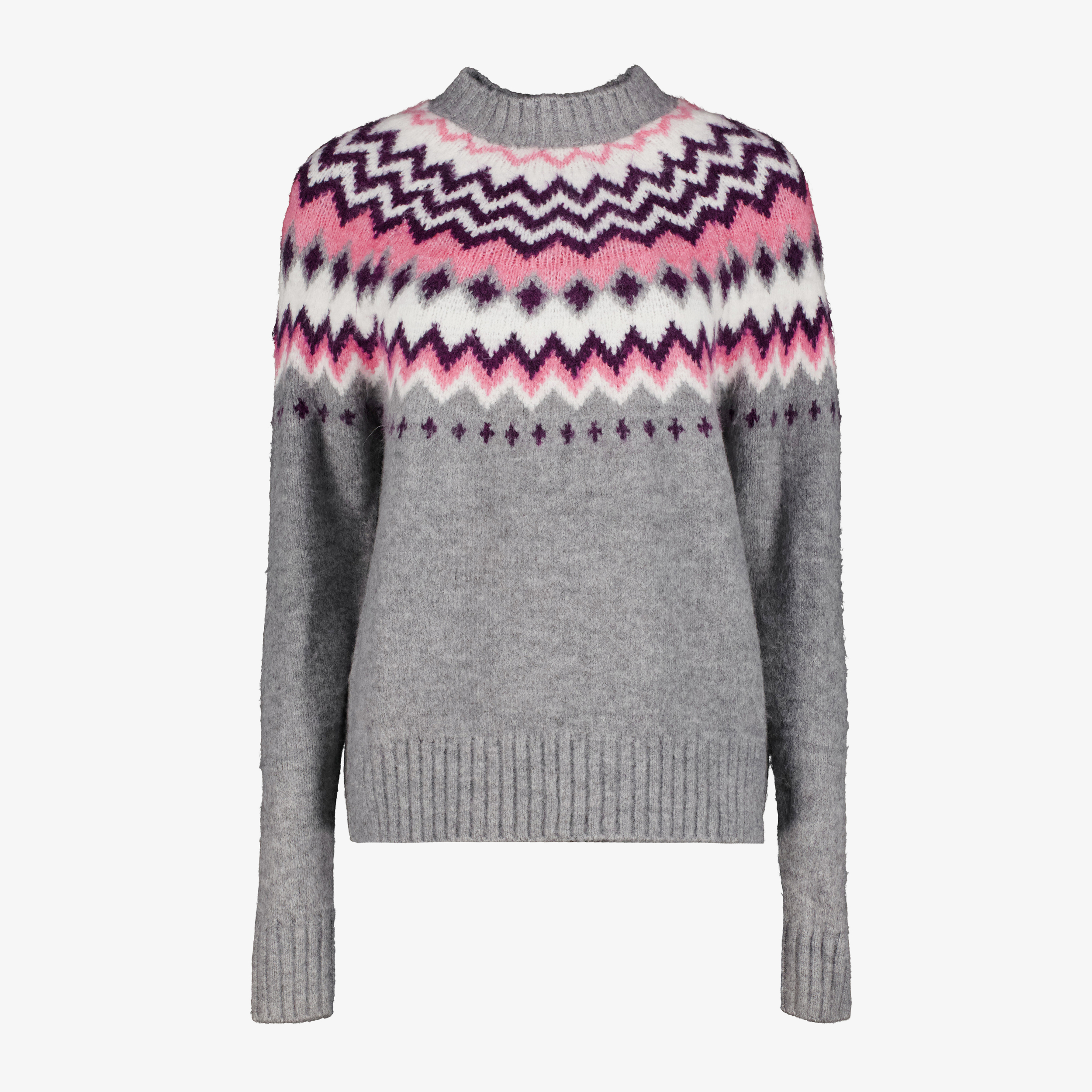 TwoDay dames trui met Noors dessin grijs truien & vesten