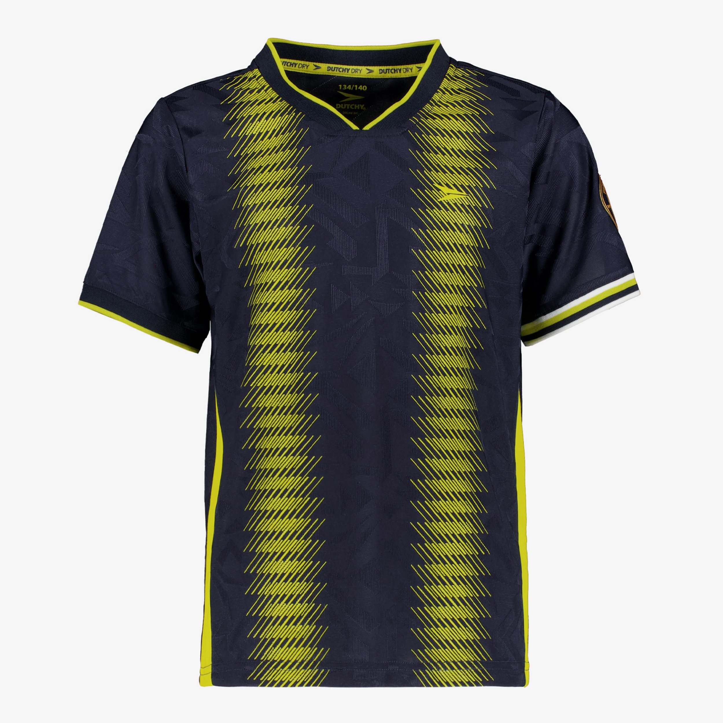Dutchy Dry kinder voetbal T-shirt zwart geel