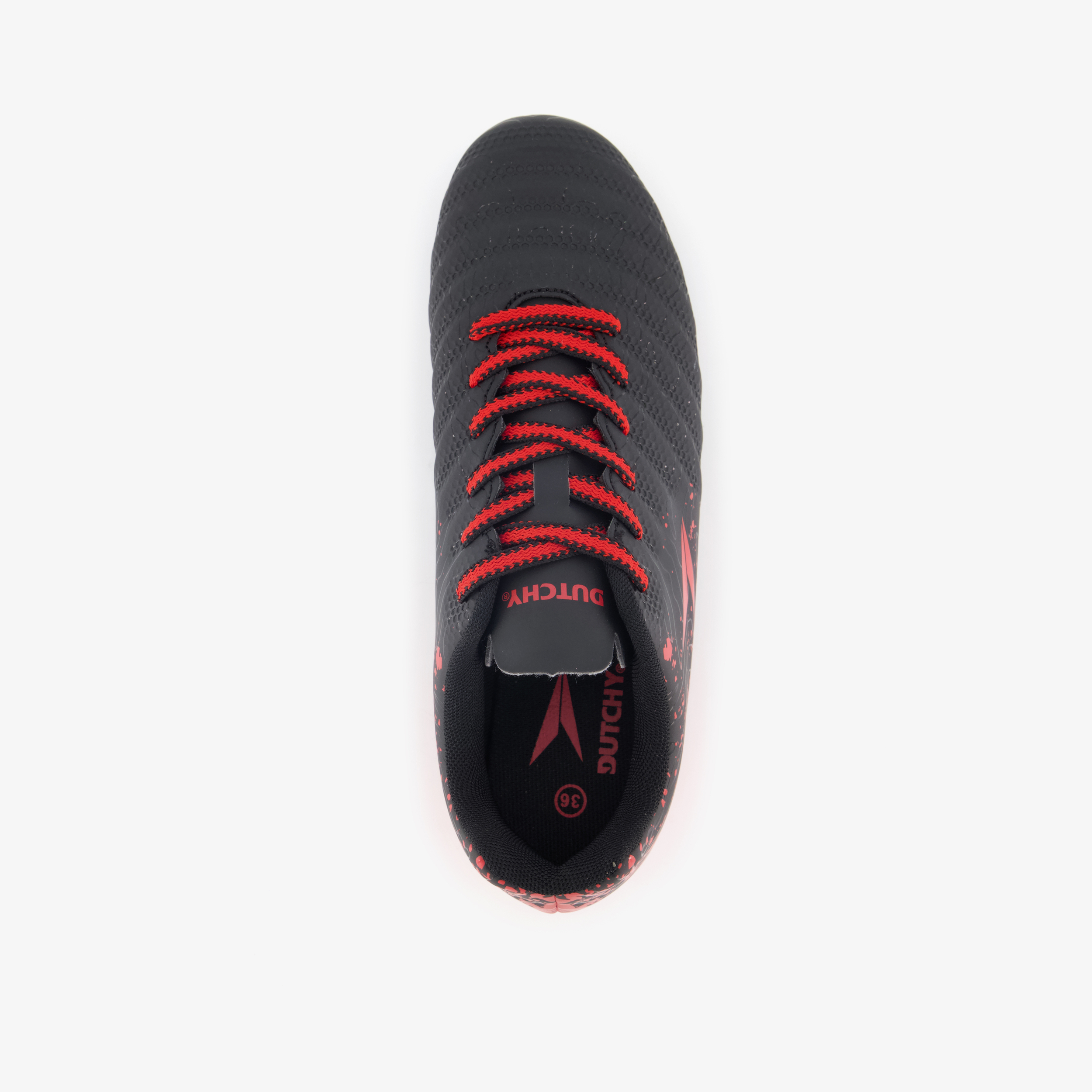 Dutchy Glide FG kinder voetbalschoenen zwart rood meisjes veldschoenen – foto 4
