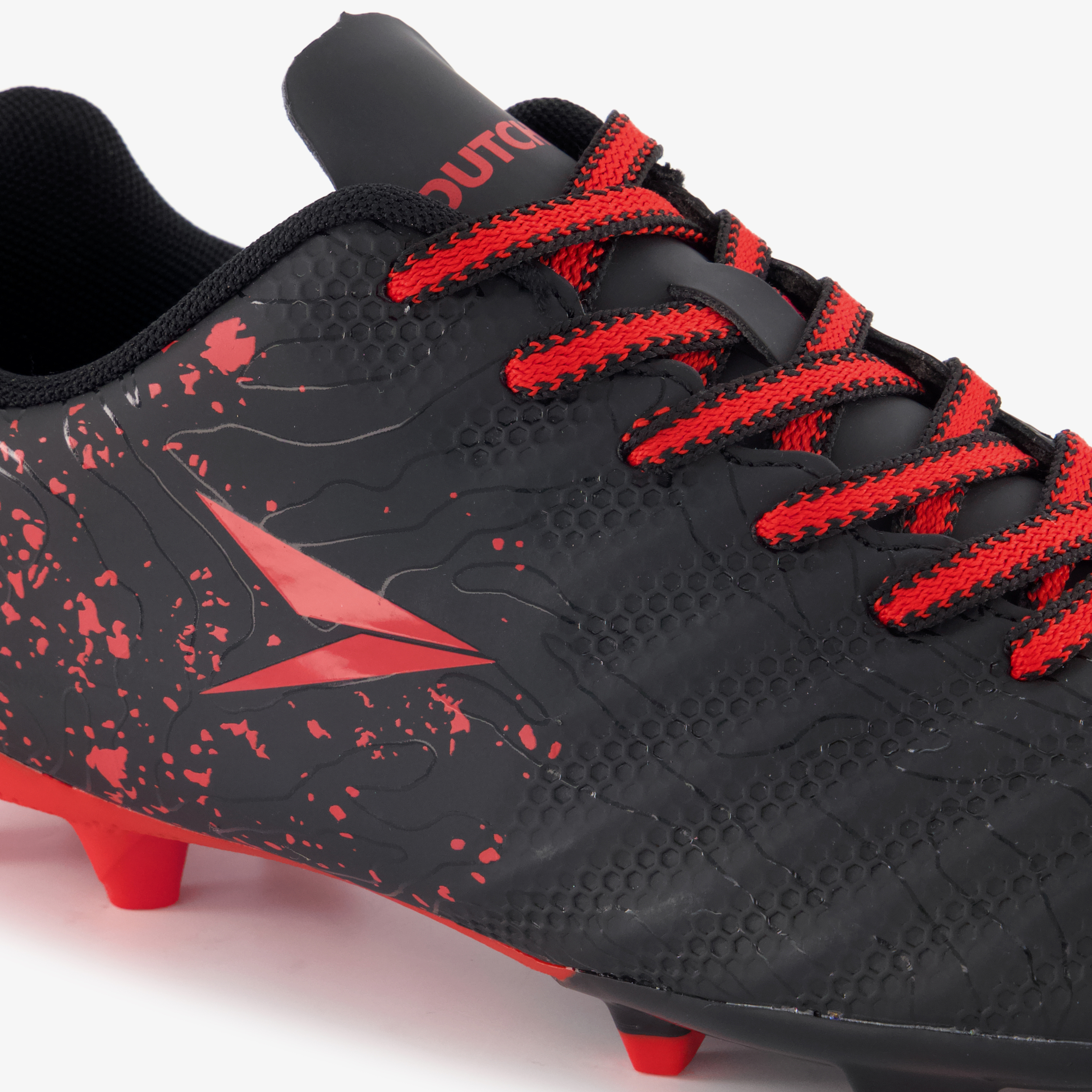 Dutchy Glide FG kinder voetbalschoenen zwart rood meisjes veldschoenen – foto 5