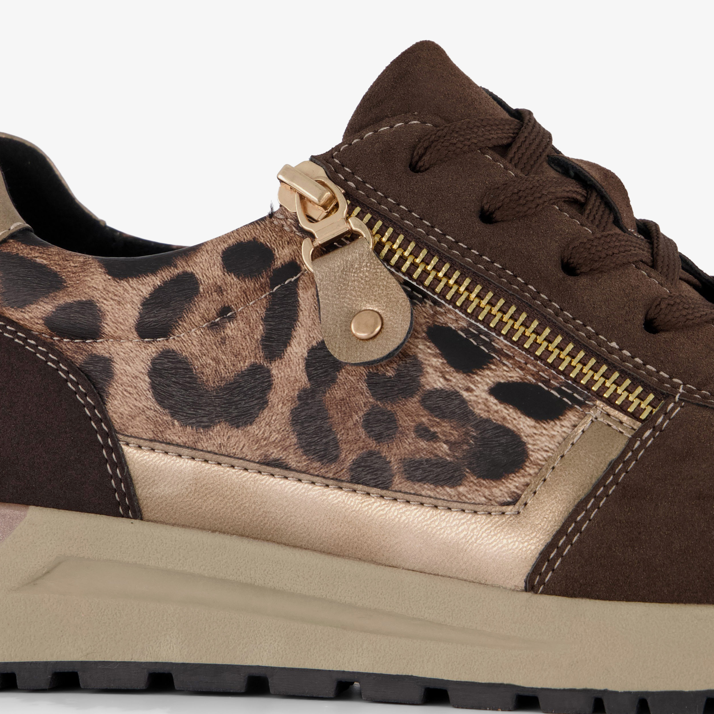Natuform dames sneakers met panterprint details bruin – foto 5