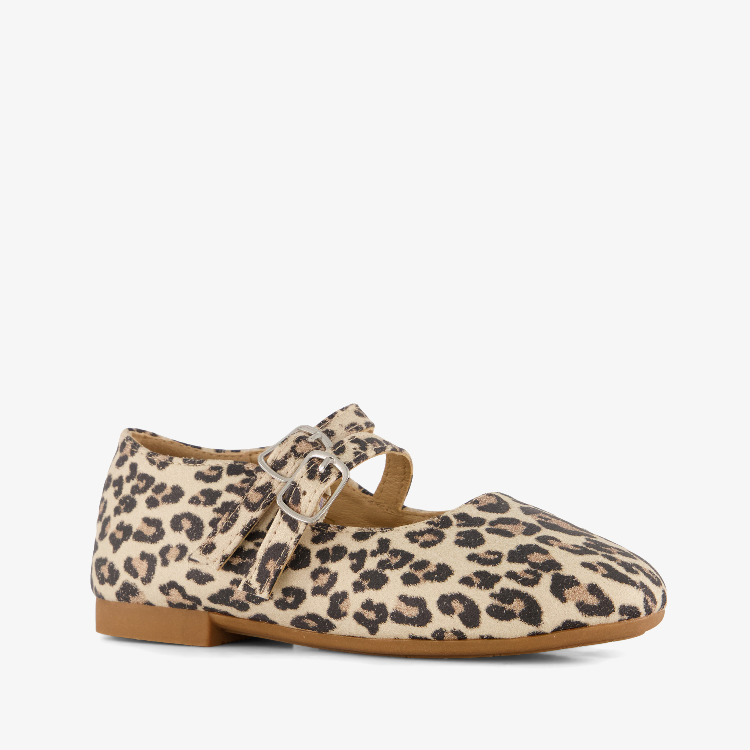 Blue box meisjes ballerina met panterprint instappers