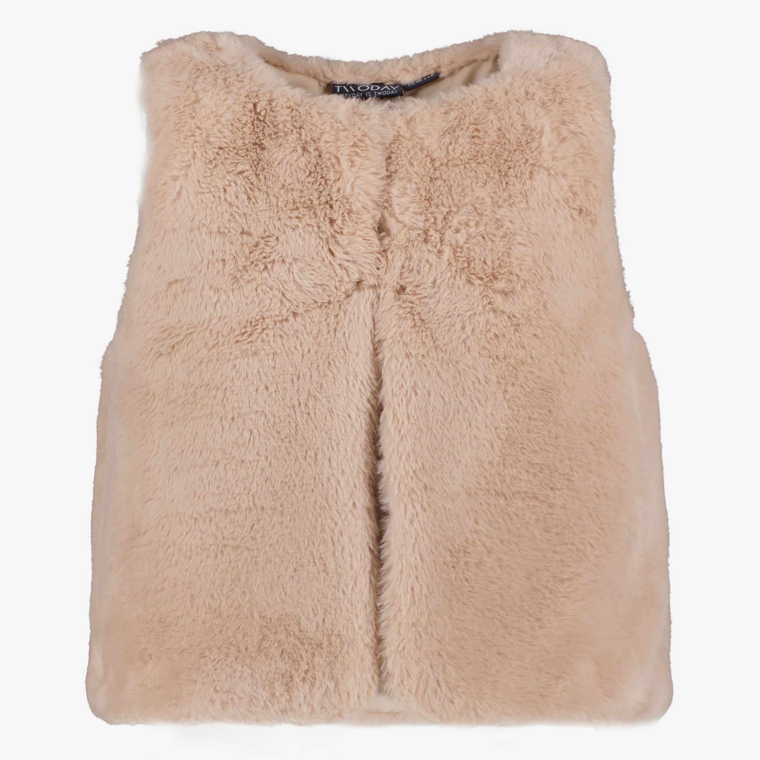 TwoDay meisjes gilet van imitatiebont bruin