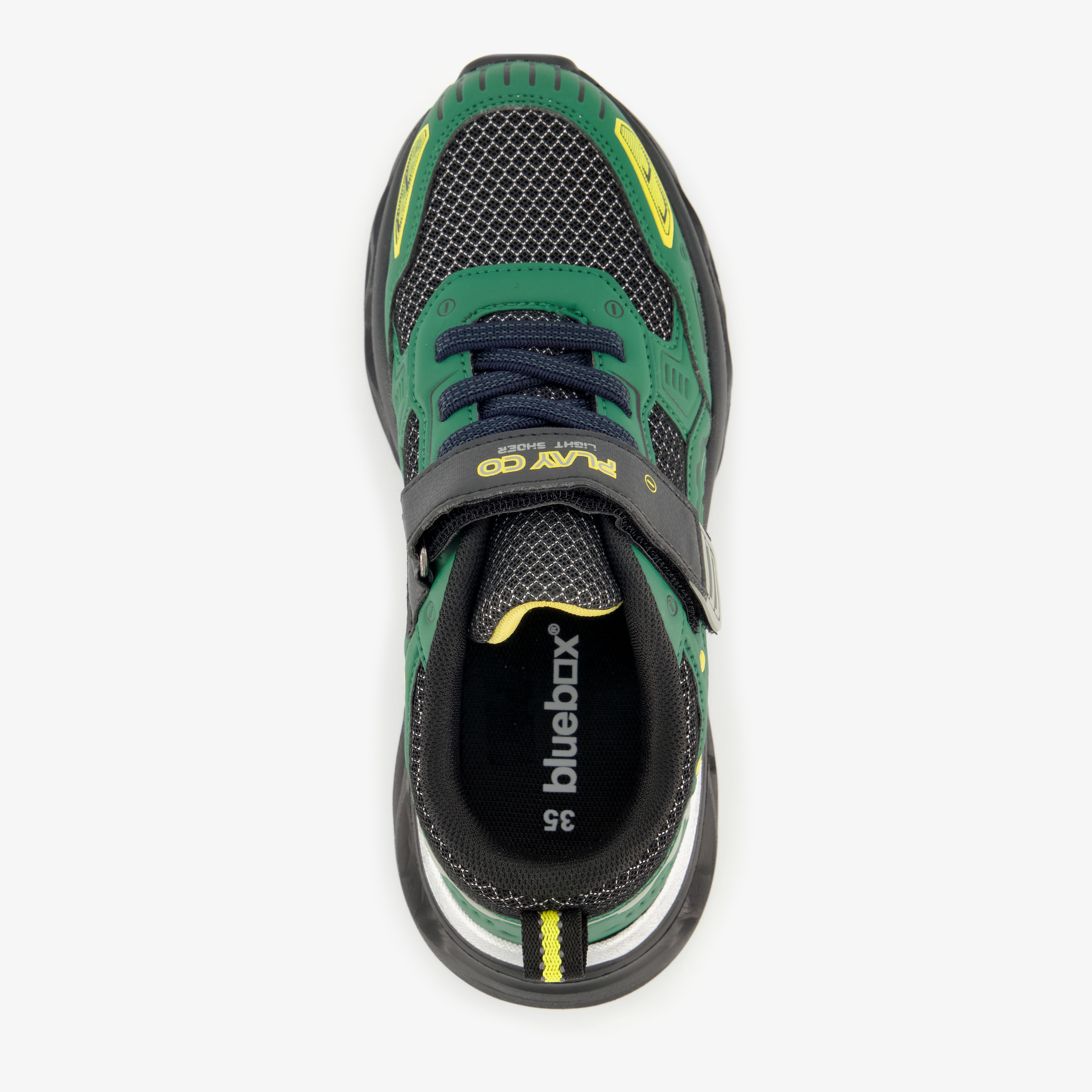 Blue Box sneakers met lichtjes groen zwart jongens – foto 4