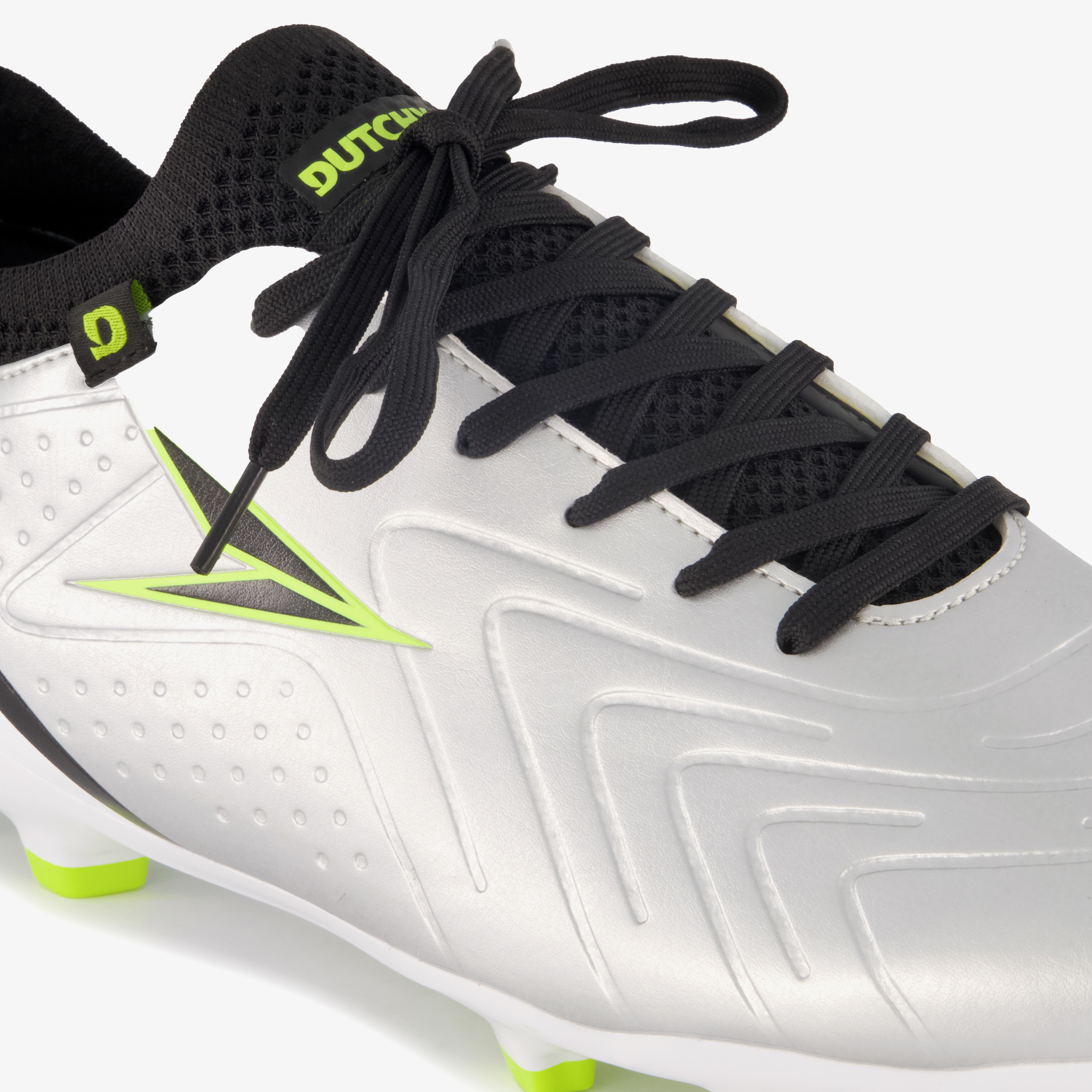 Dutchy FG heren voetbalschoenen zilver zwart veldschoenen – foto 5