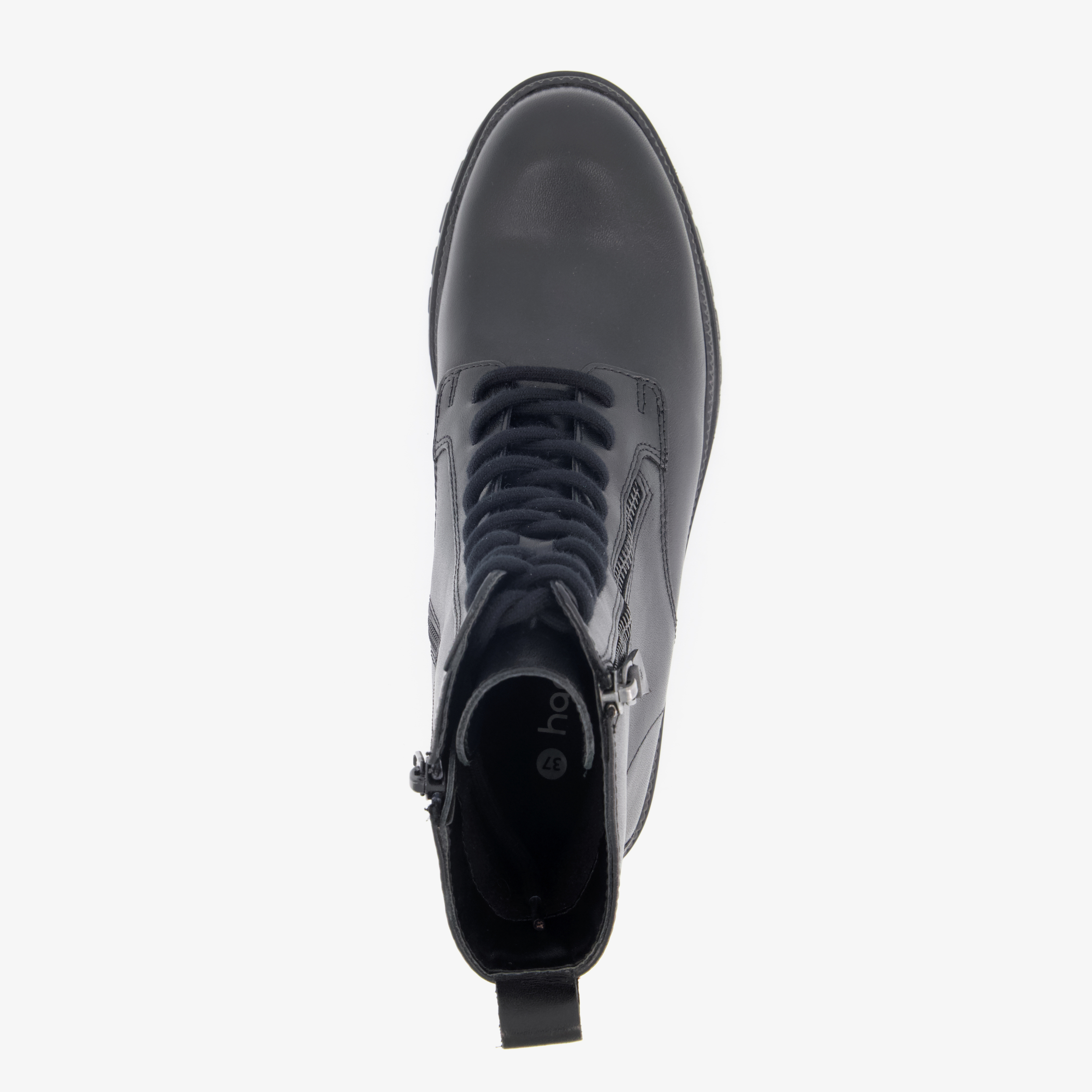 Harper leren dames veterboots zwart laarzen – foto 4