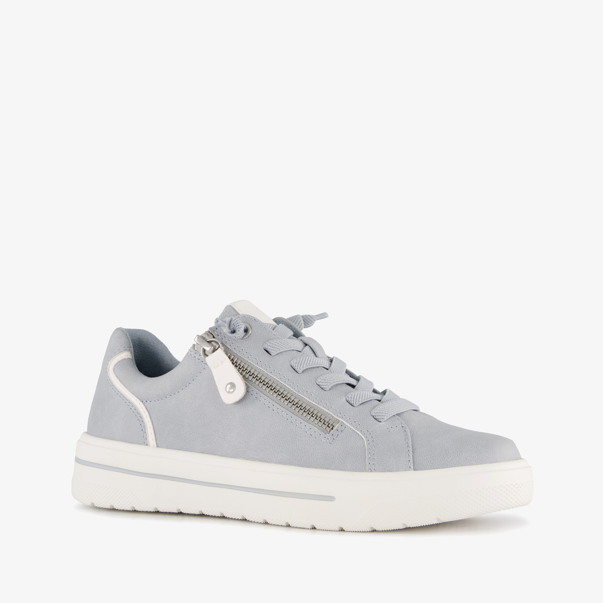 Softline dames sneakers met H leest lichtblauw