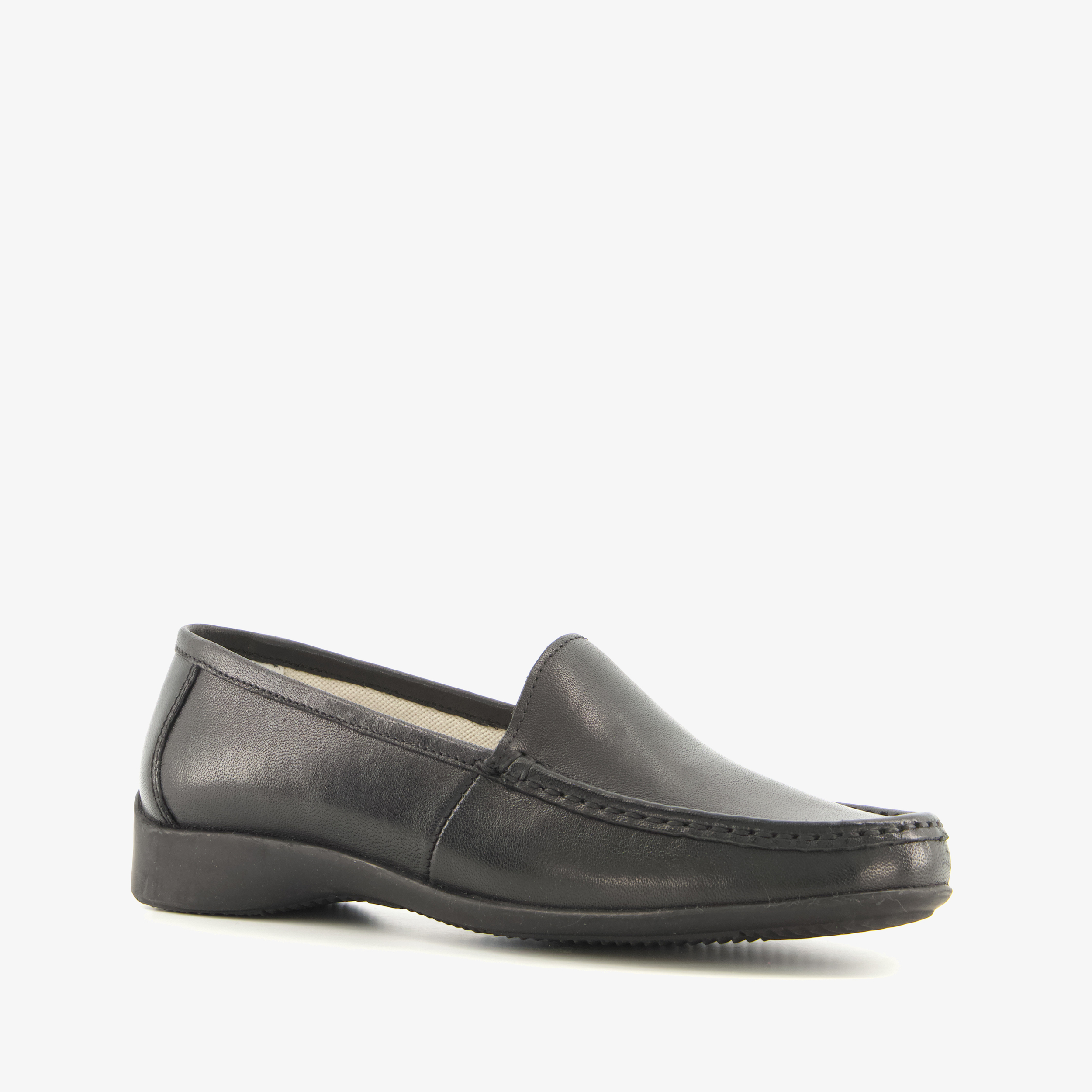 Hush Puppies leren dames mocassins zwart instappers