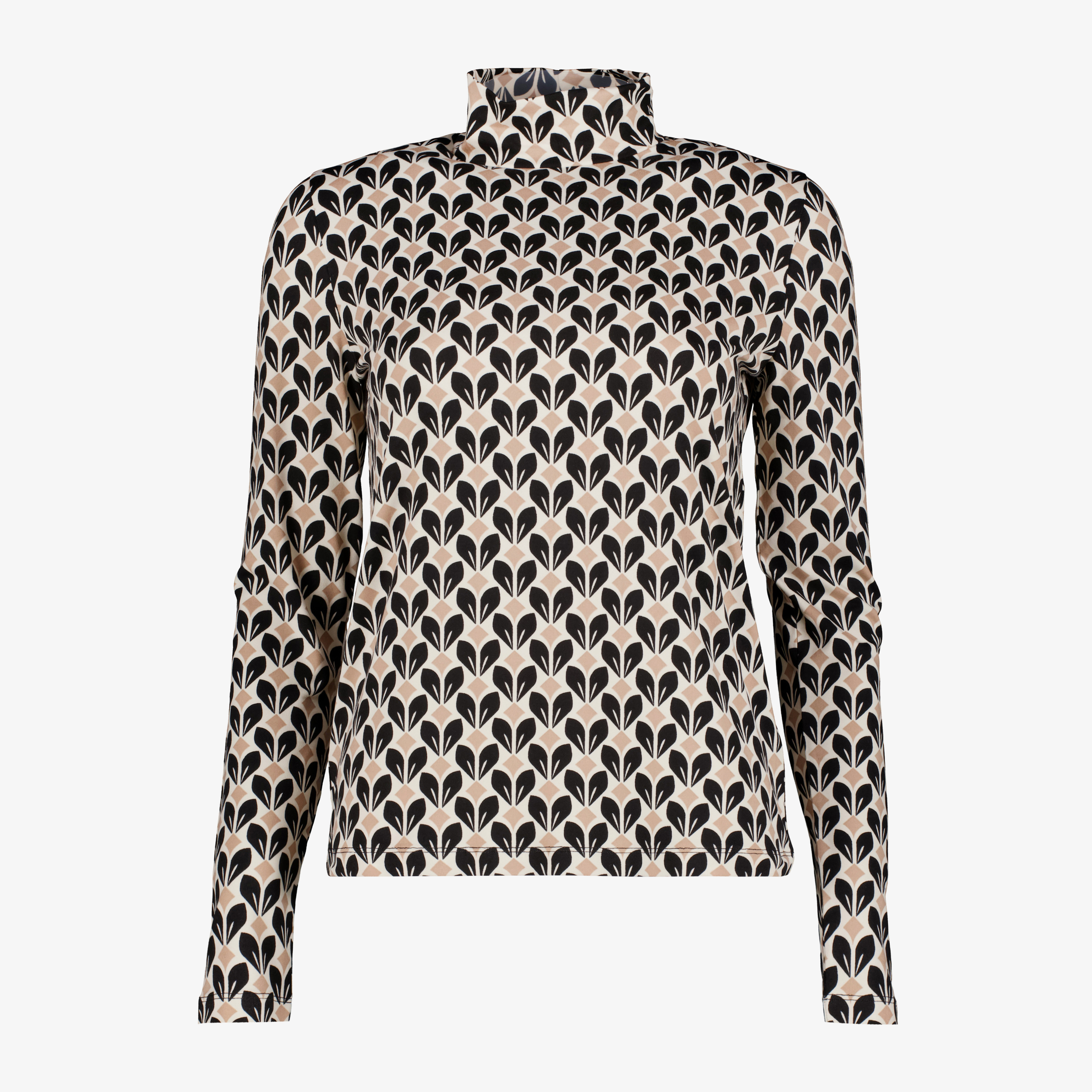 TwoDay dames coltrui met grafische bloemenprint beige truien & vesten