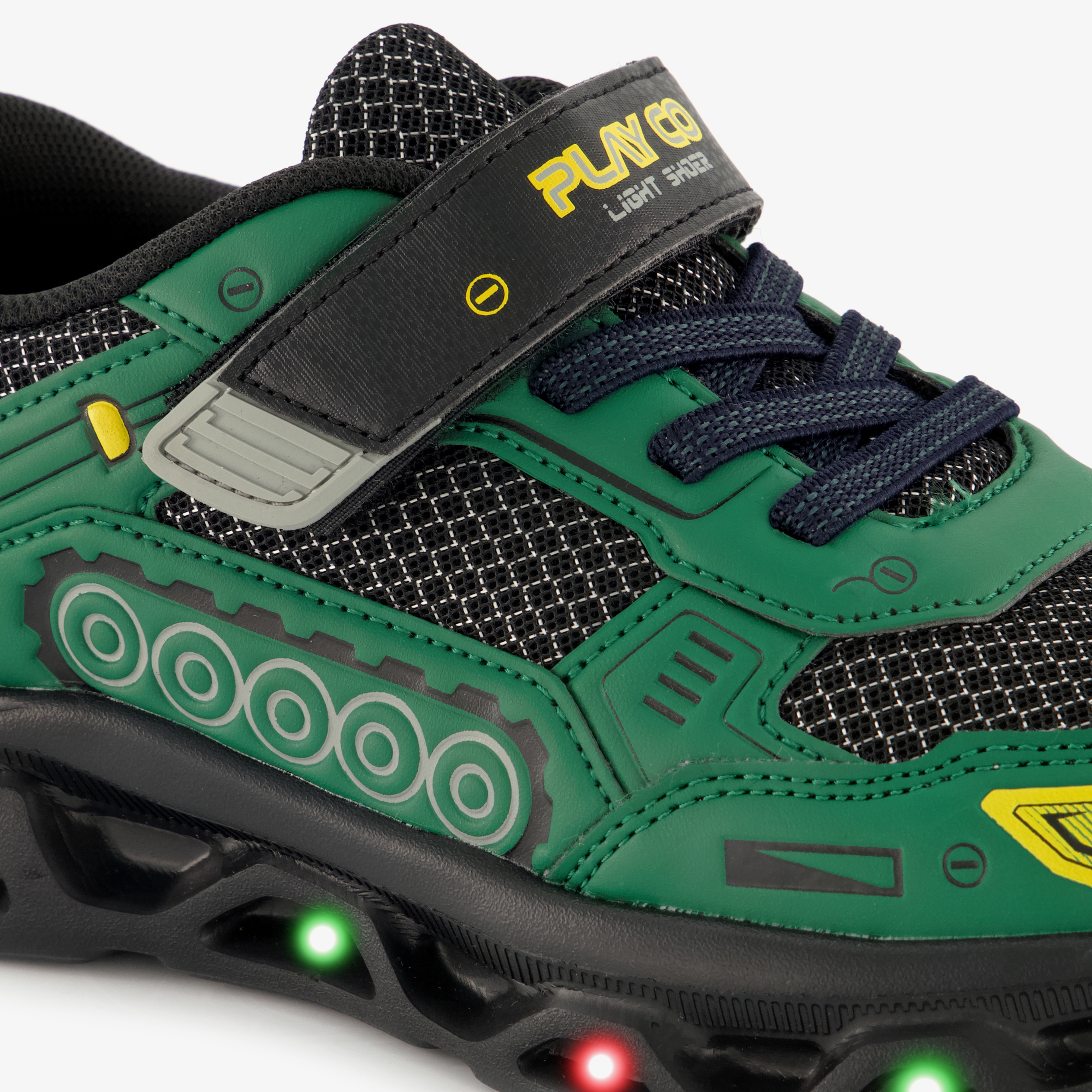 Blue Box sneakers met lichtjes groen zwart jongens – foto 5