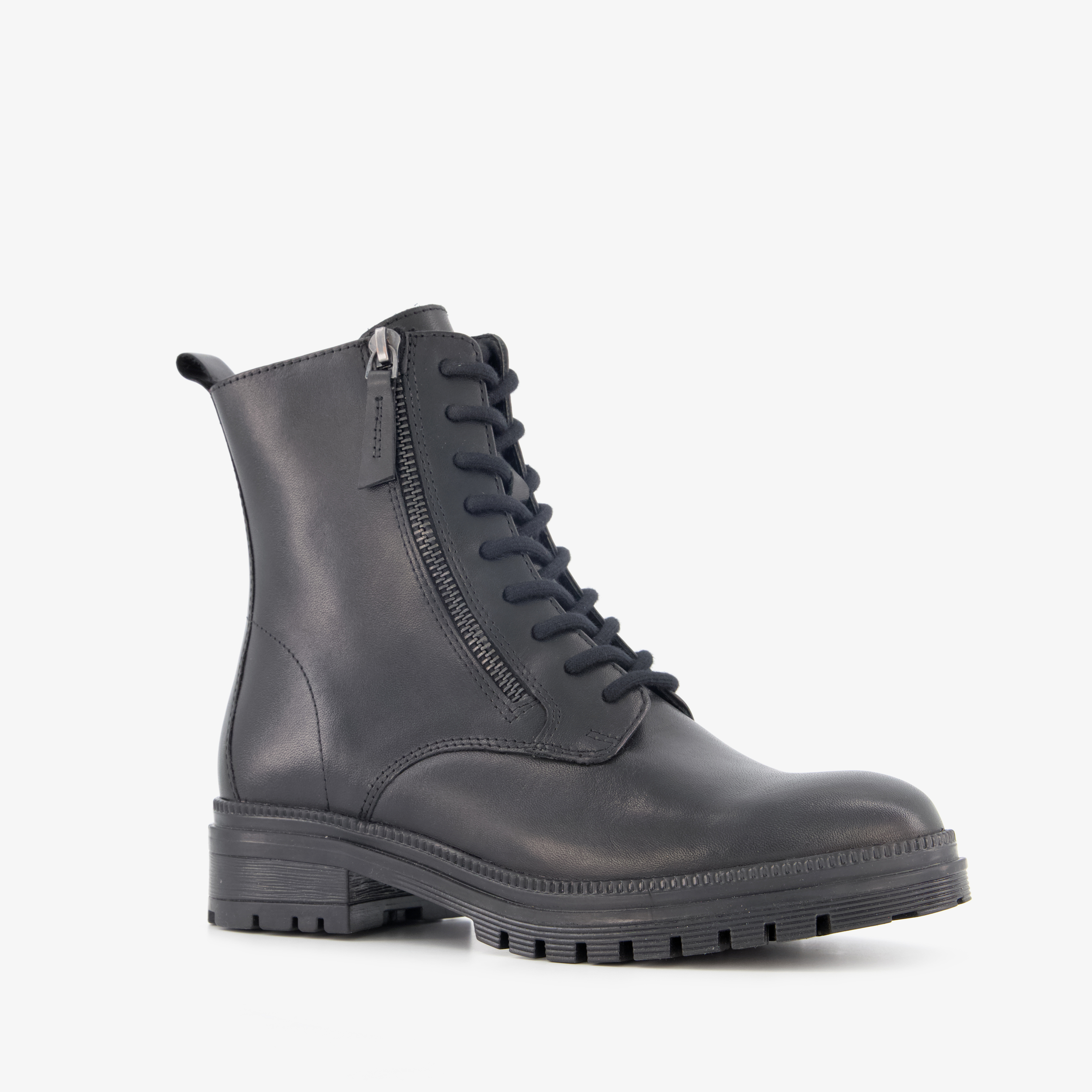 Harper leren dames veterboots zwart laarzen