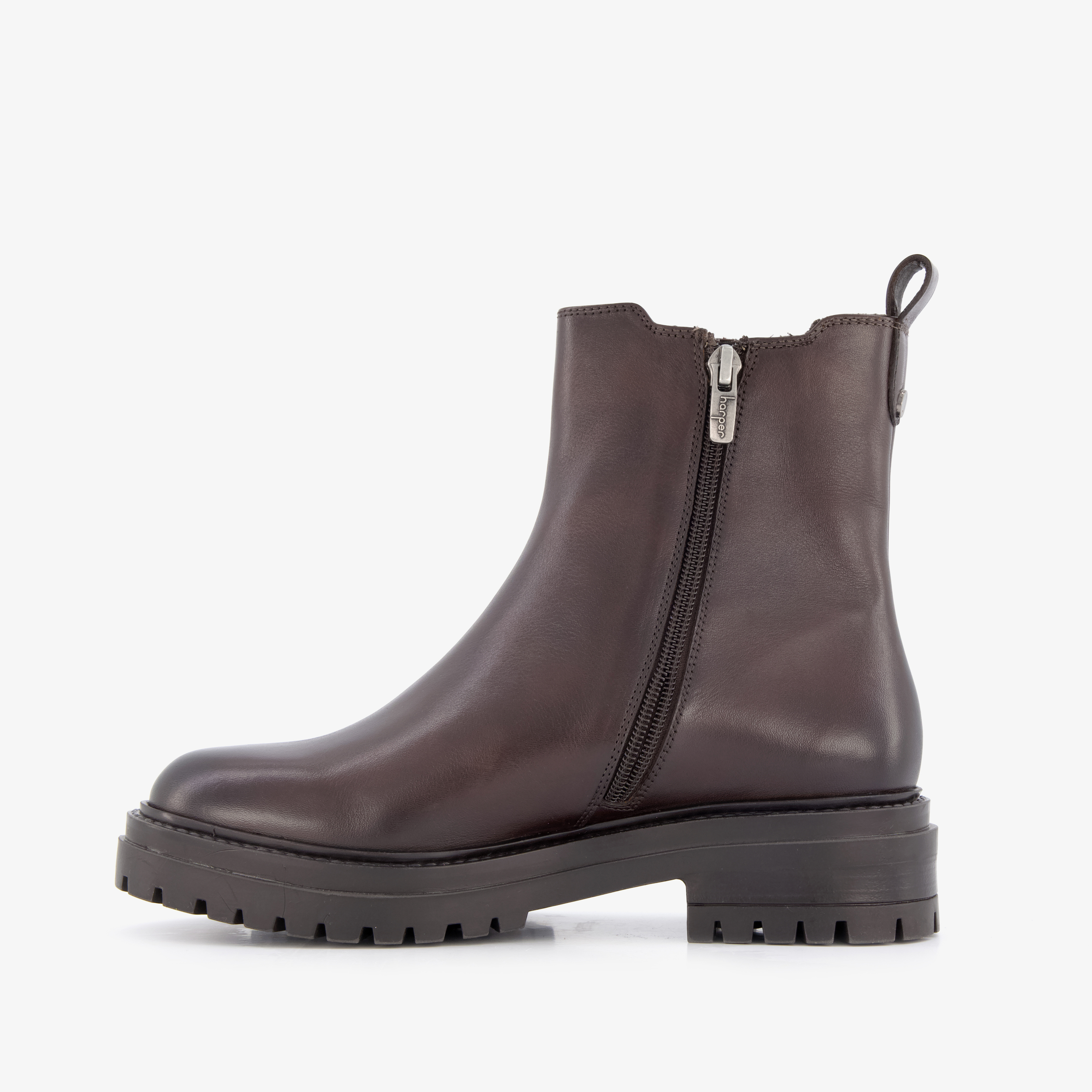 Harper leren dames Chelsea boots donkerbruin
