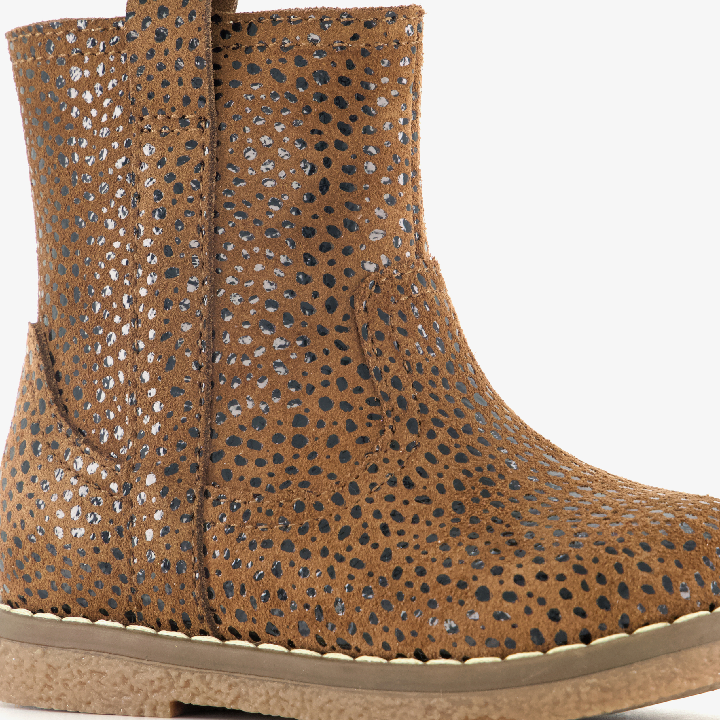 Stap suède meisjes boots met stippen bruin – foto 5
