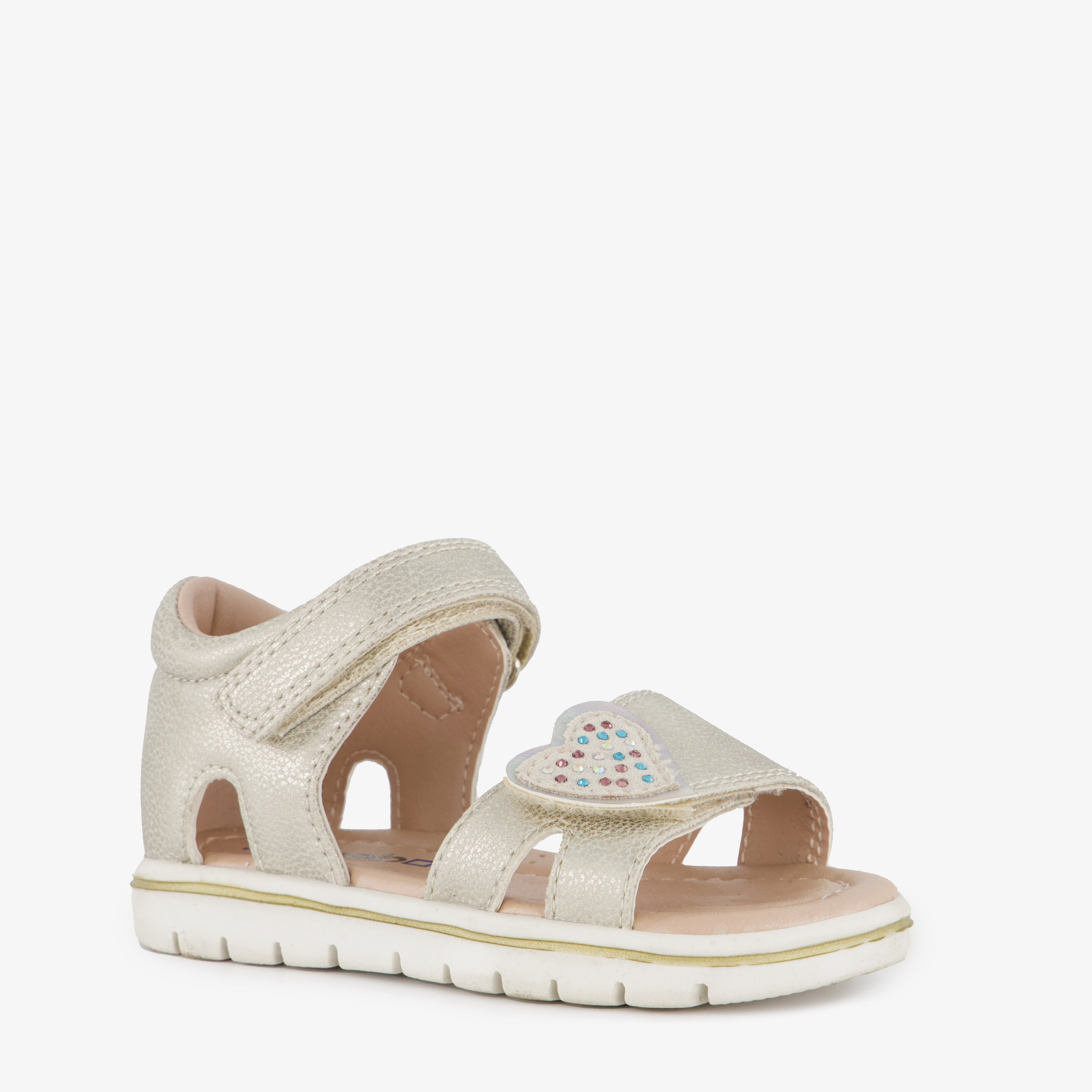 Blue Box meisjes sandalen met hartjes goud