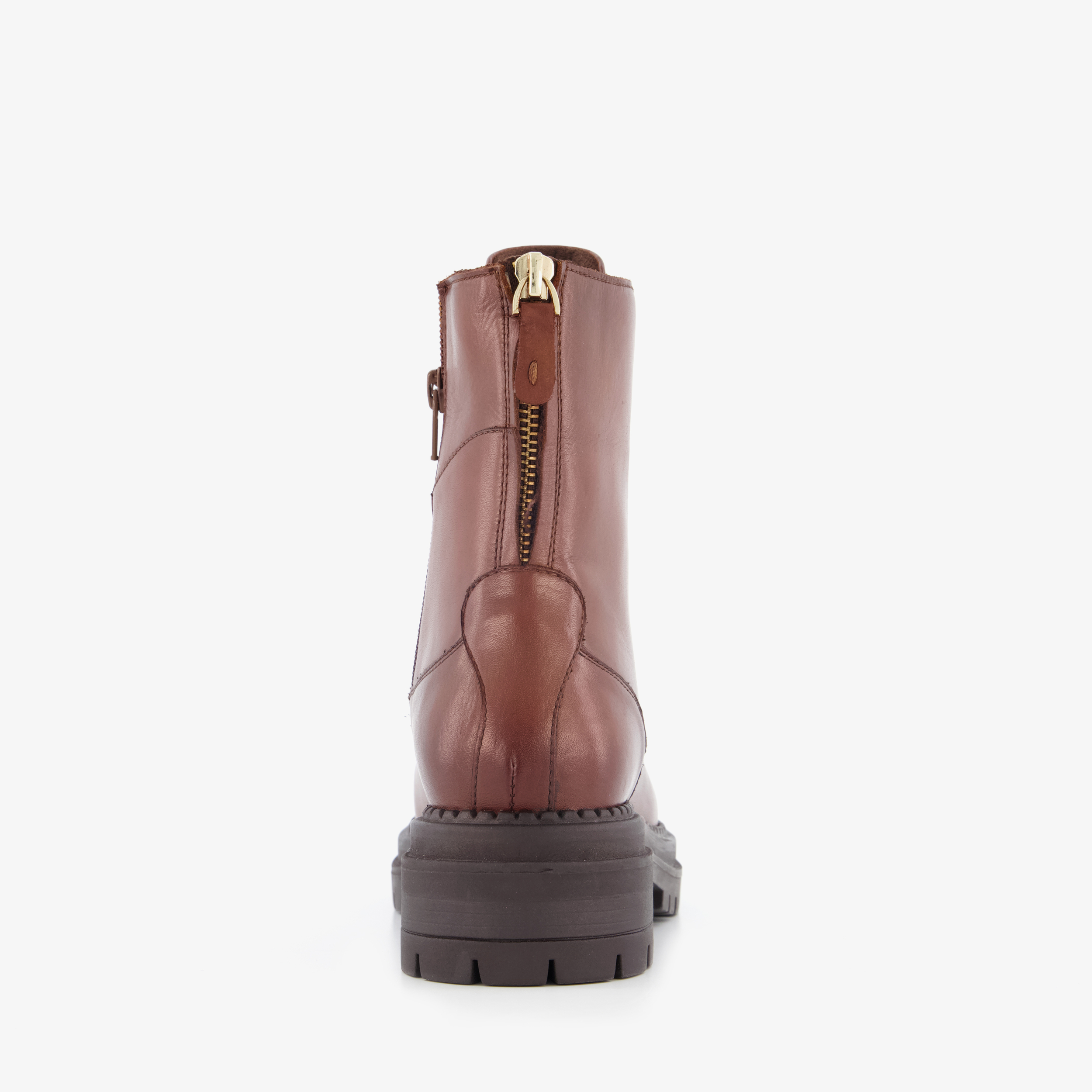 Harper leren dames veterboots met rits cognac laarzen – foto 2