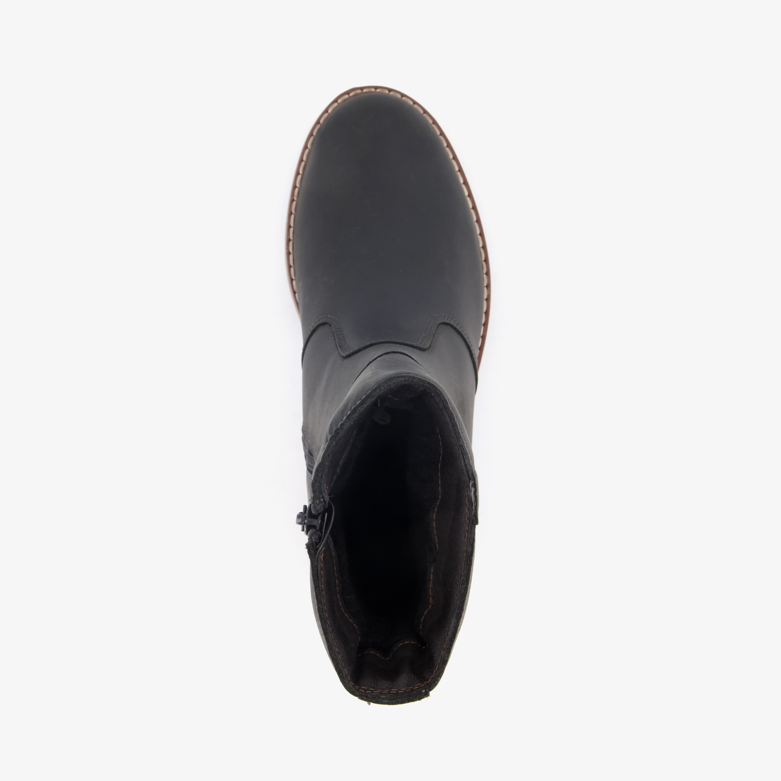 Output leren dames boots met hak zwart enkellaarzen – foto 4