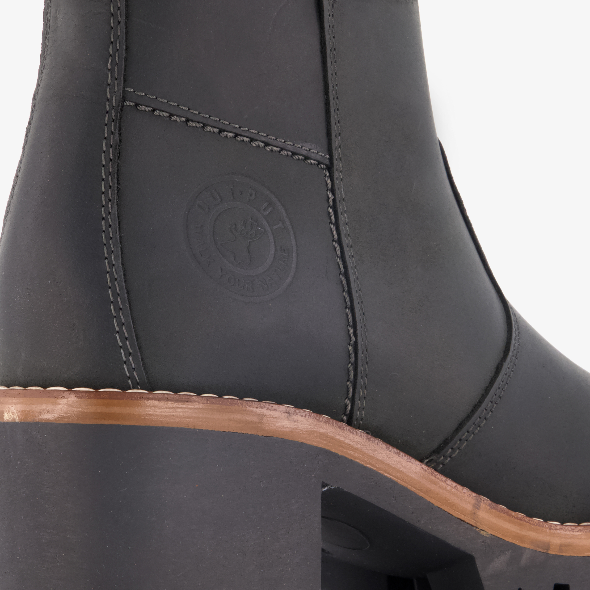 Output leren dames boots met hak zwart enkellaarzen – foto 5