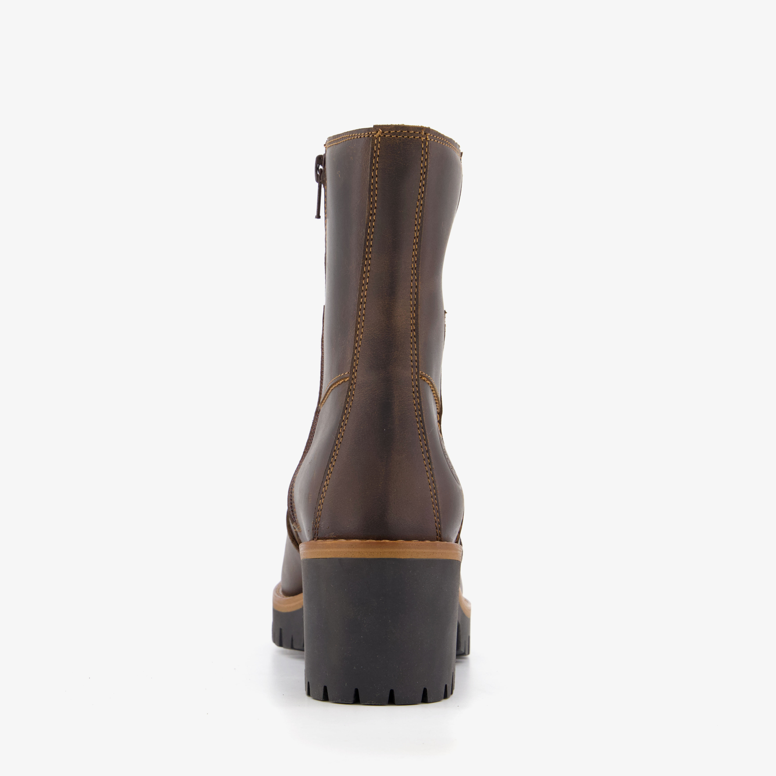 Output leren dames boots met hak bruin enkellaarzen – foto 2