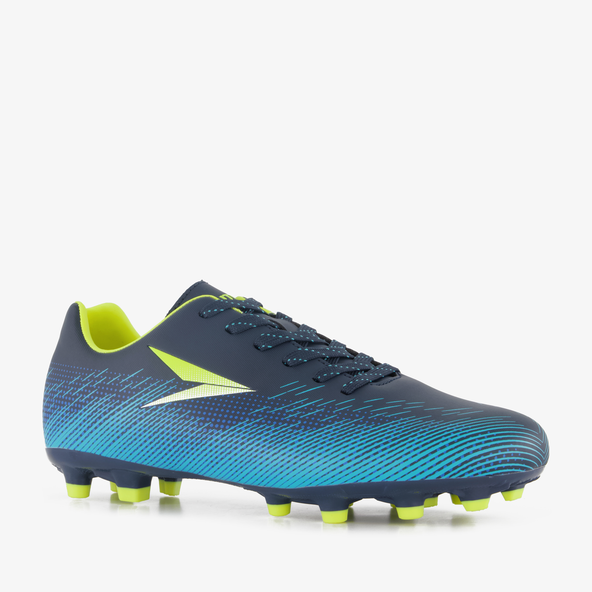 Dutchy Vision FG heren voetbalschoenen blauw geel veldschoenen