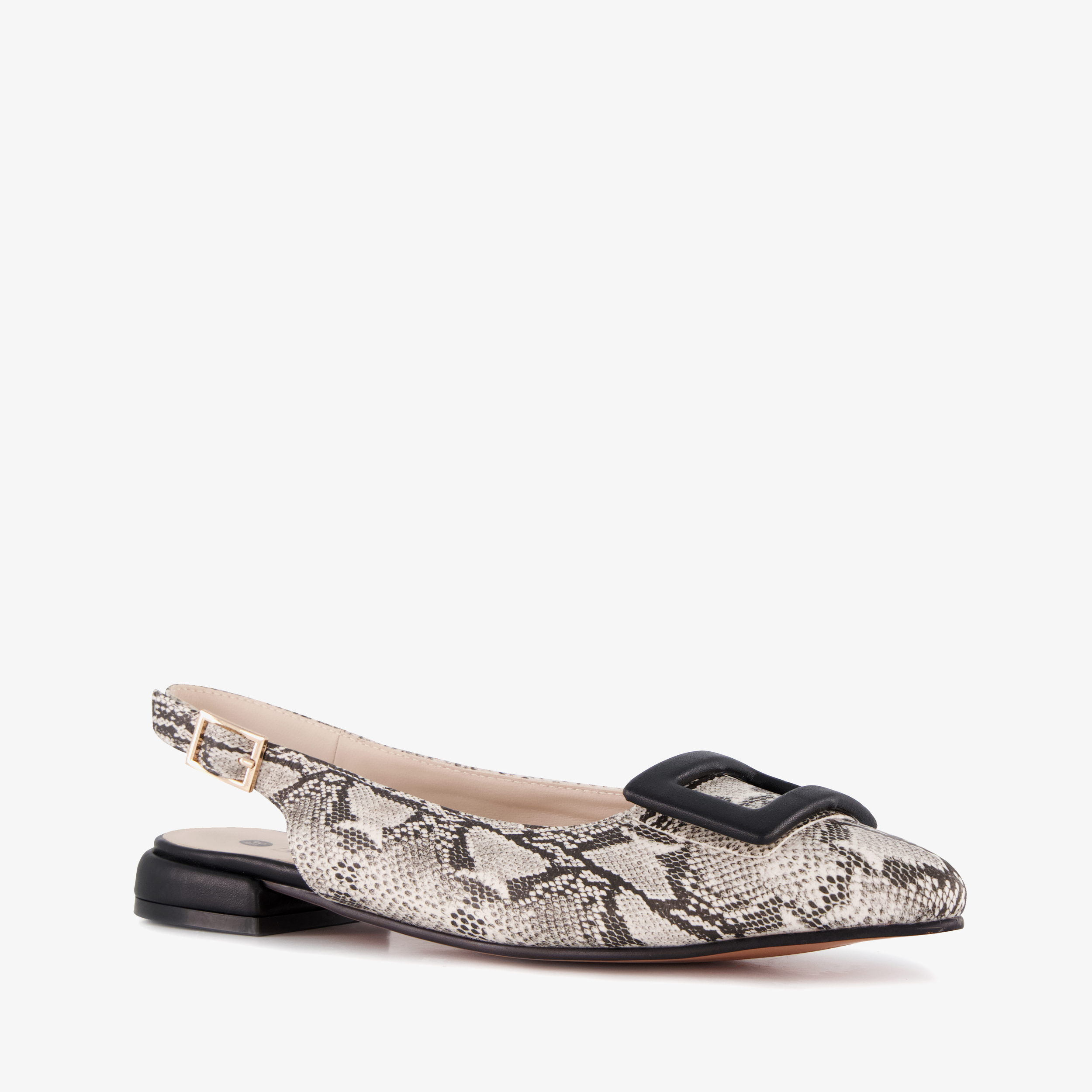 Nova dames slingbacks met slangenprint grijs