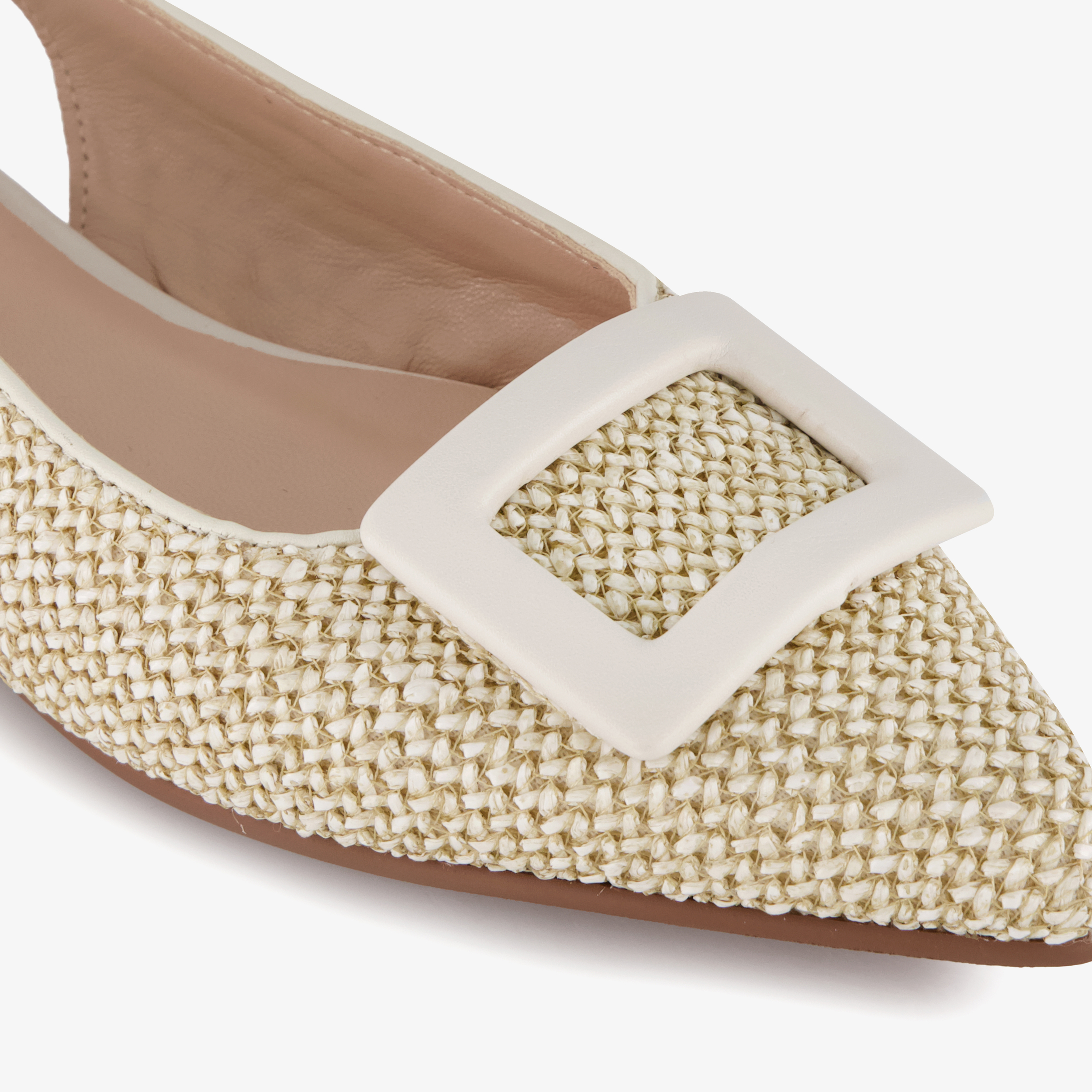 Nova dames raffia slingbacks beige – foto 5