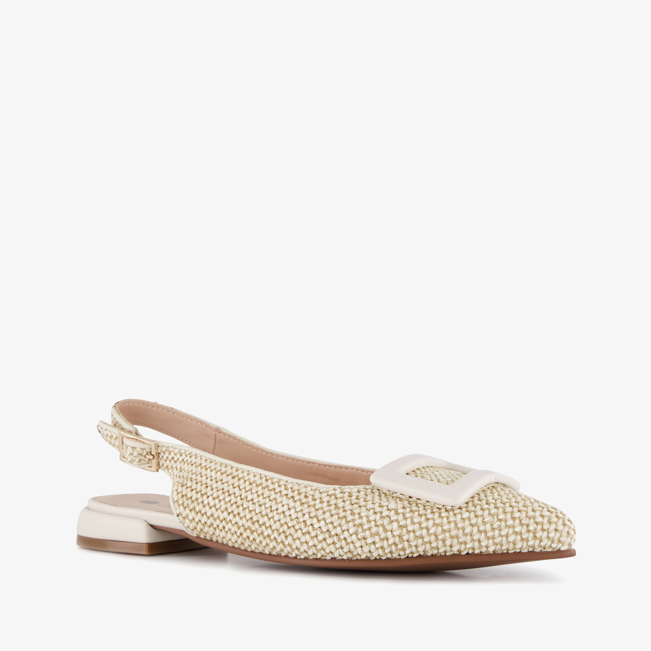 Nova dames raffia slingbacks beige