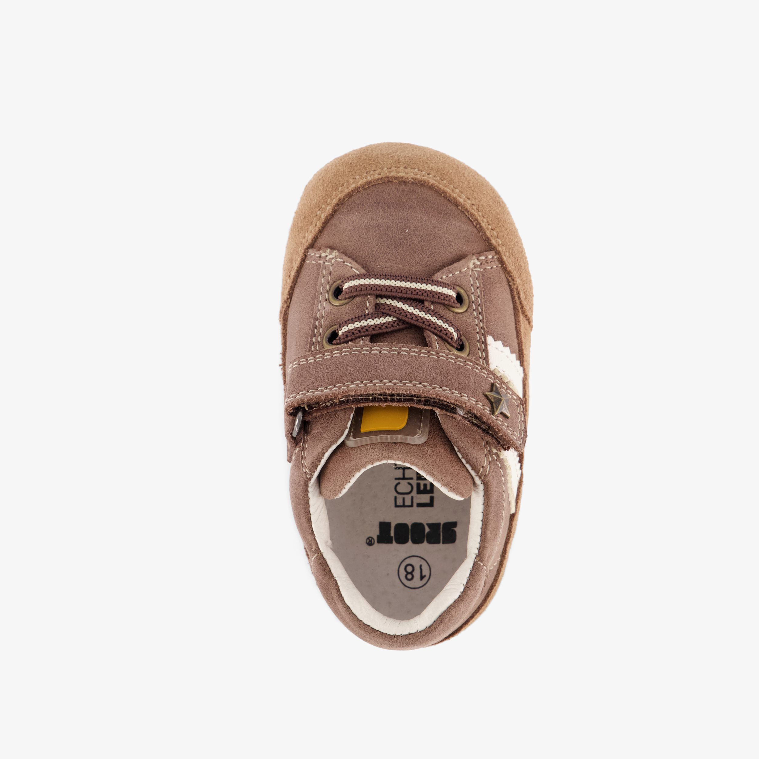 Groot leren babyschoenen bruin meisjes – foto 4