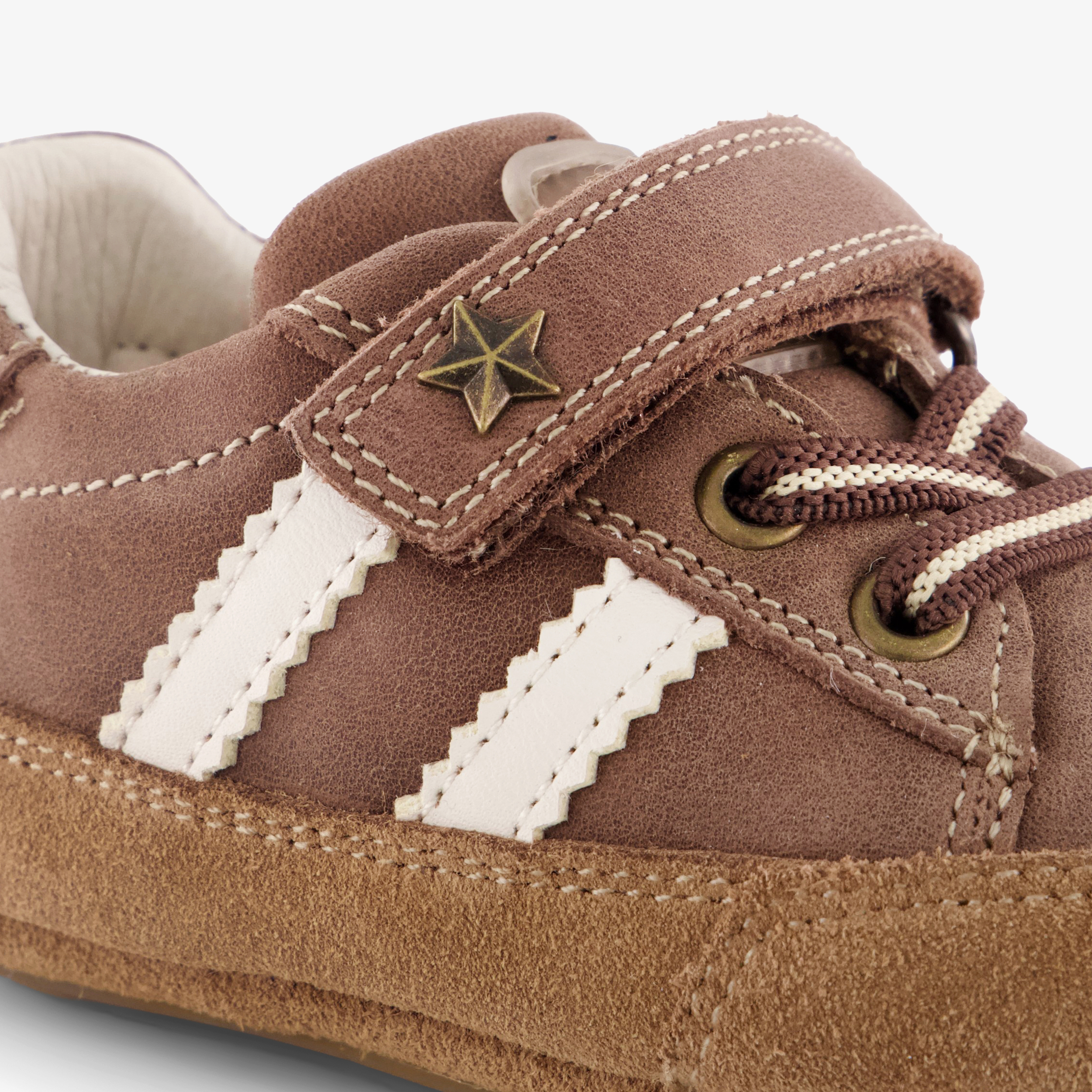 Groot leren babyschoenen bruin meisjes – foto 5