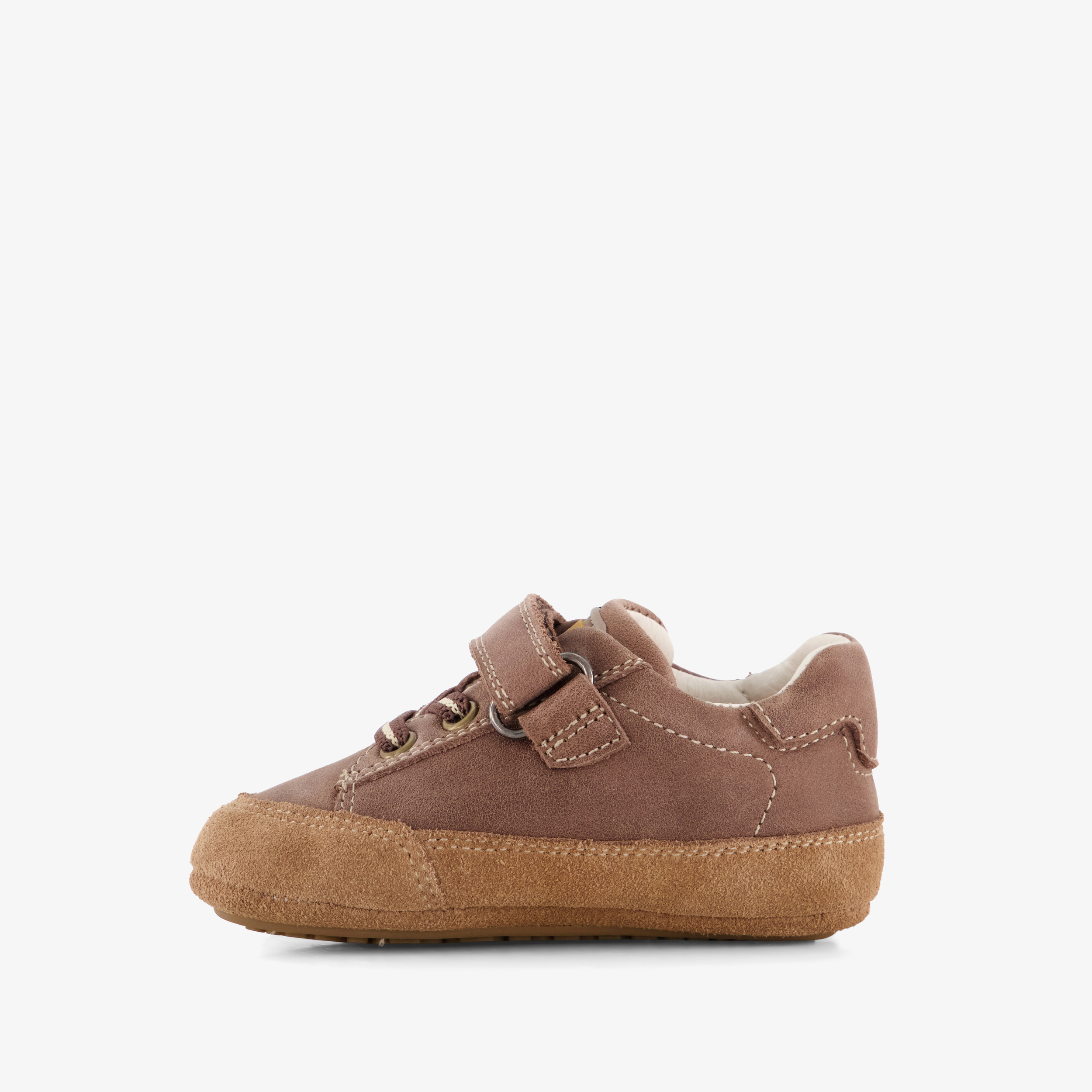 Groot leren babyschoenen bruin