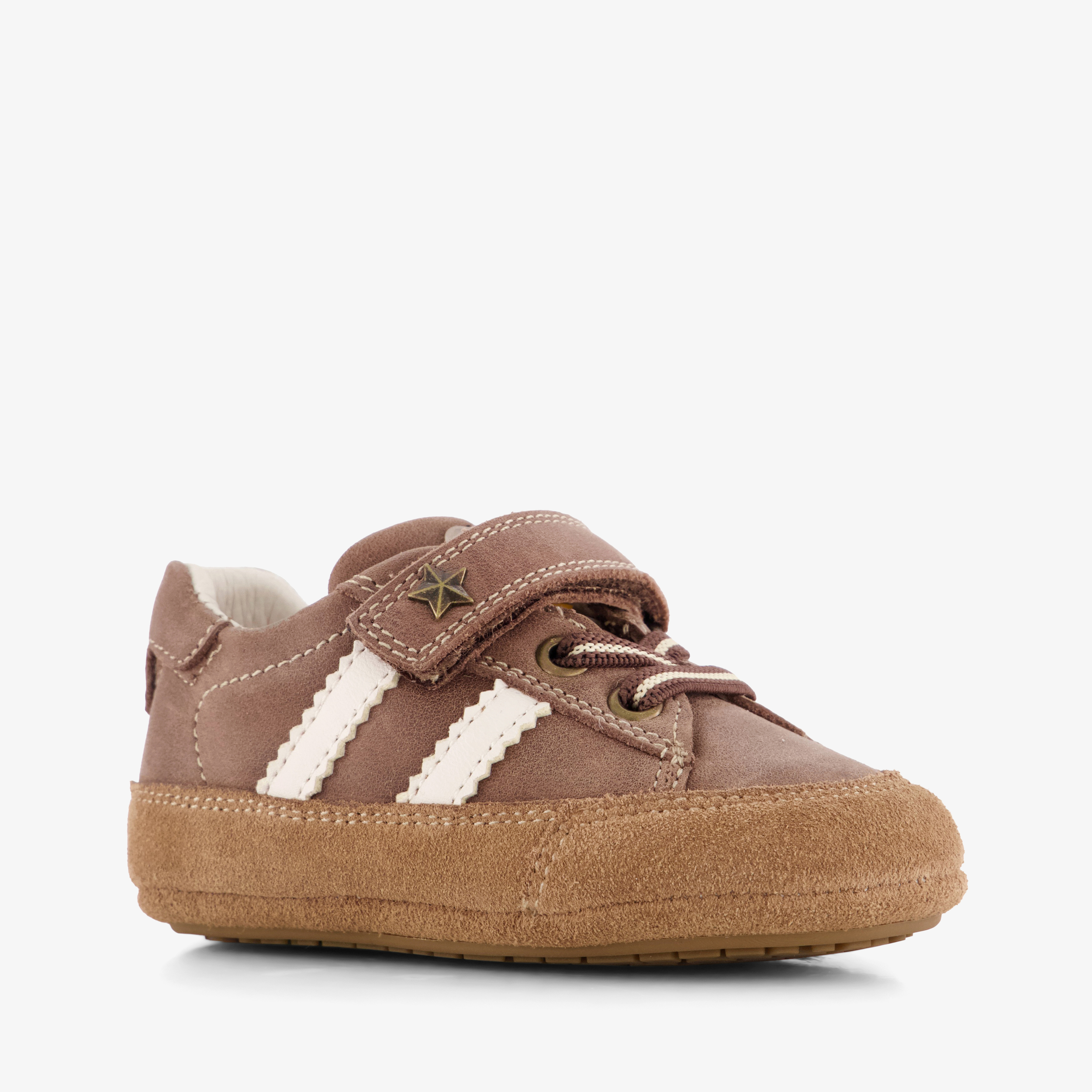 Groot leren babyschoenen bruin meisjes