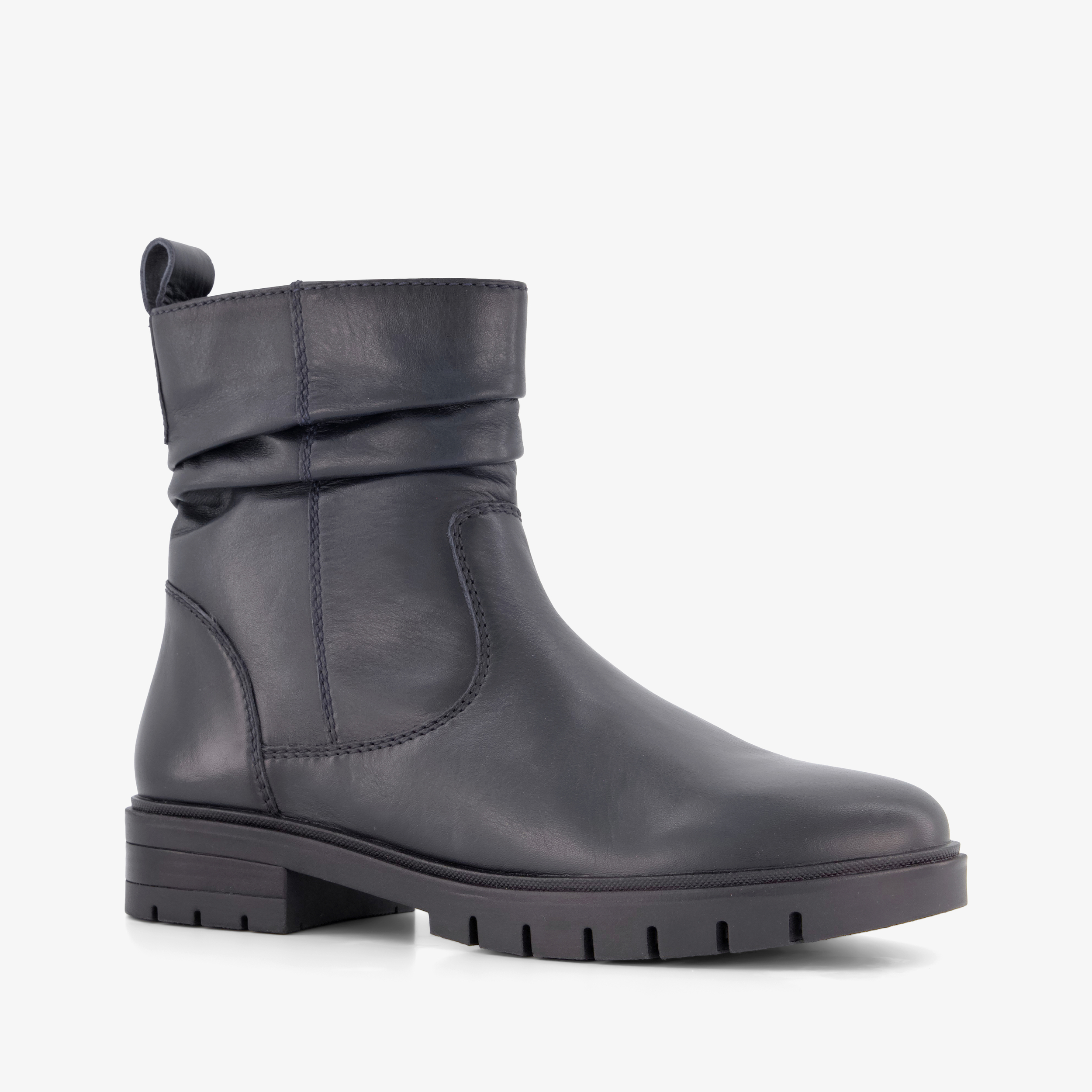Hush Puppies leren dames boots donkerblauw enkellaarzen