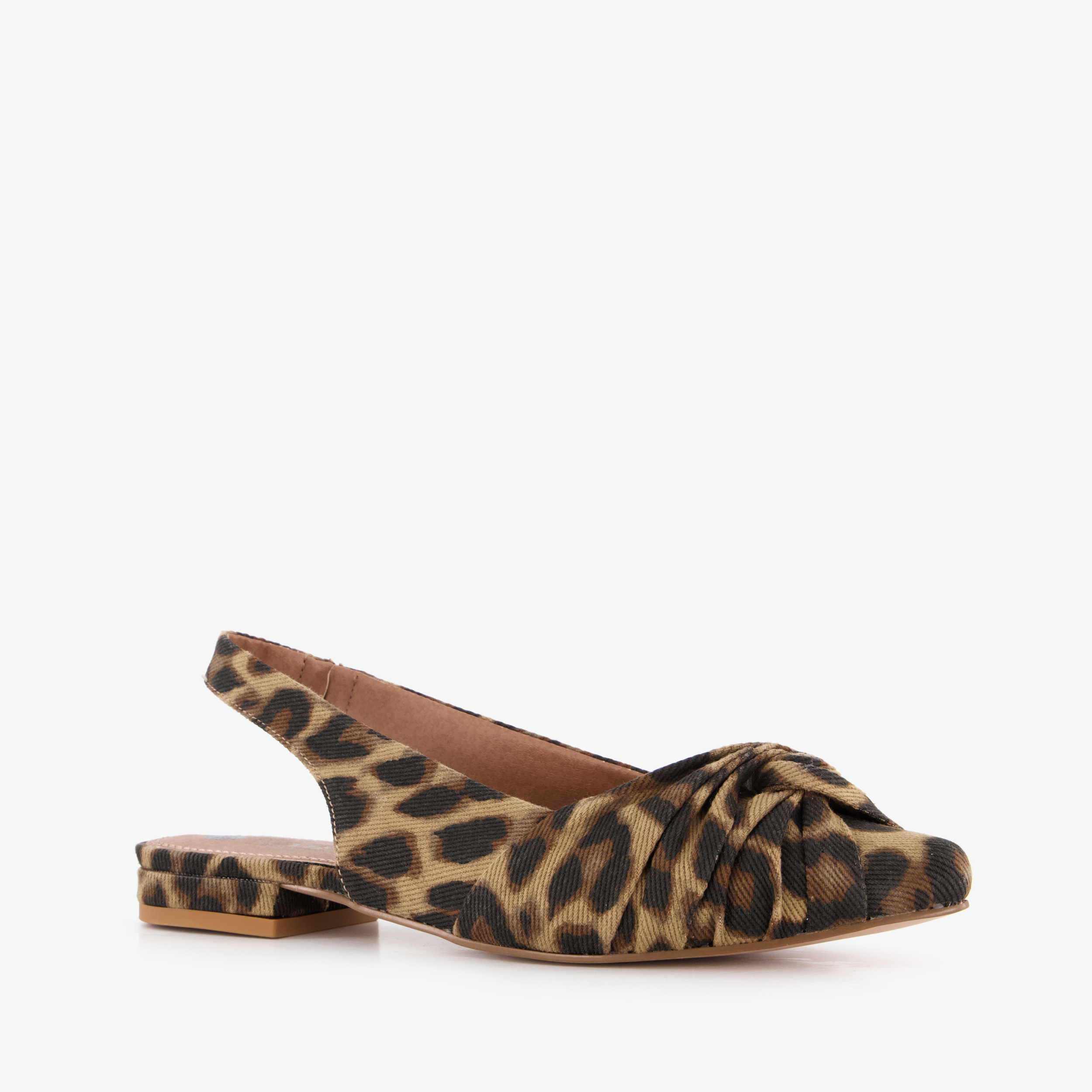 Nova dames panterprint slingbacks met knoop
