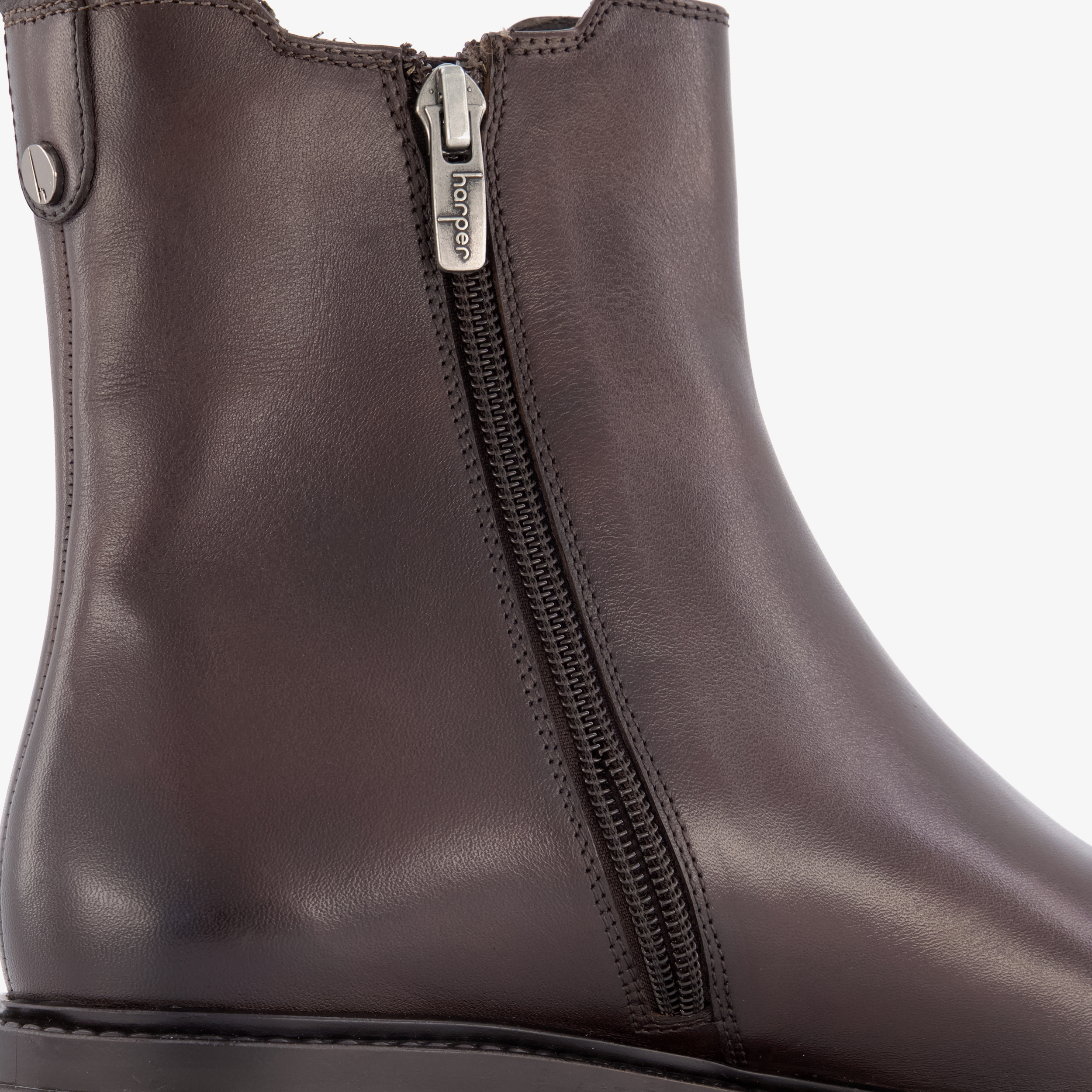 Harper leren dames Chelsea boots donkerbruin – foto 5