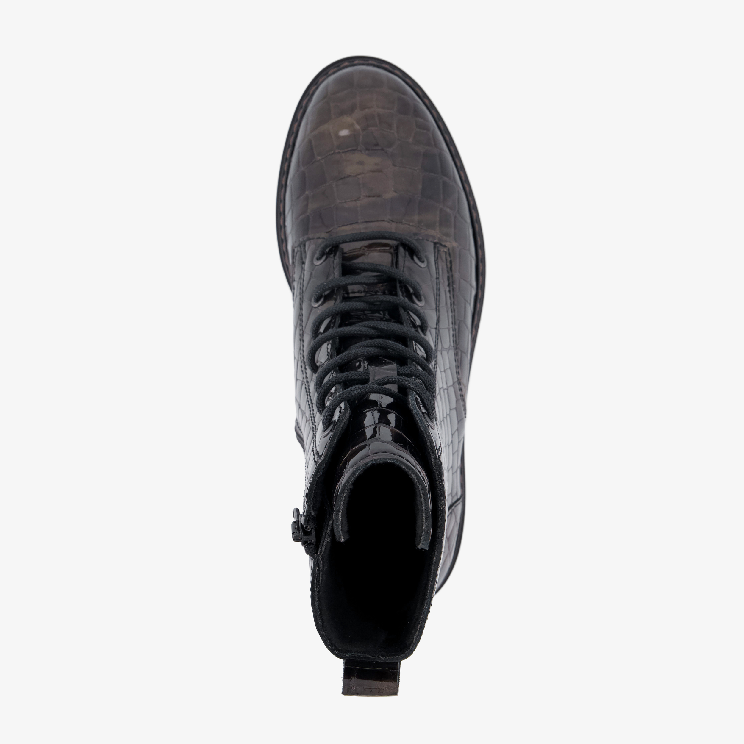 Hush Puppies leren croco dames veterboots bruin laarzen – foto 4