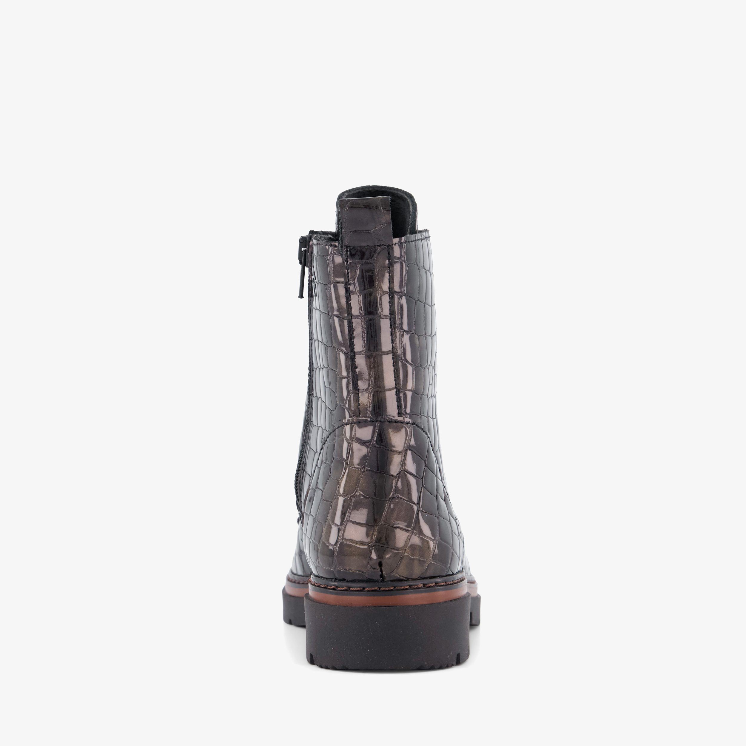 Hush Puppies leren croco dames veterboots bruin laarzen – foto 2