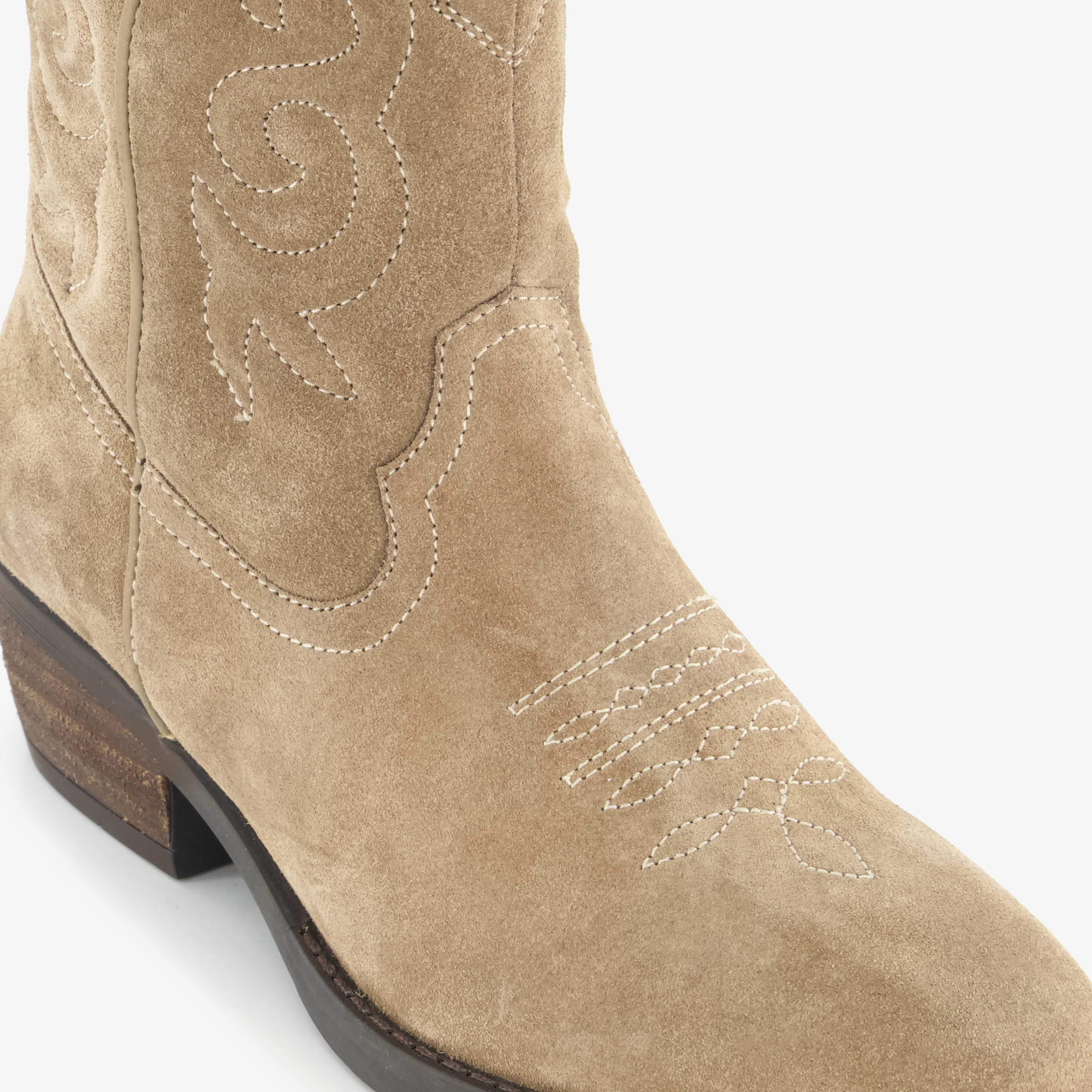 Harper suède dames cowboylaarzen beige enkellaarzen – foto 5