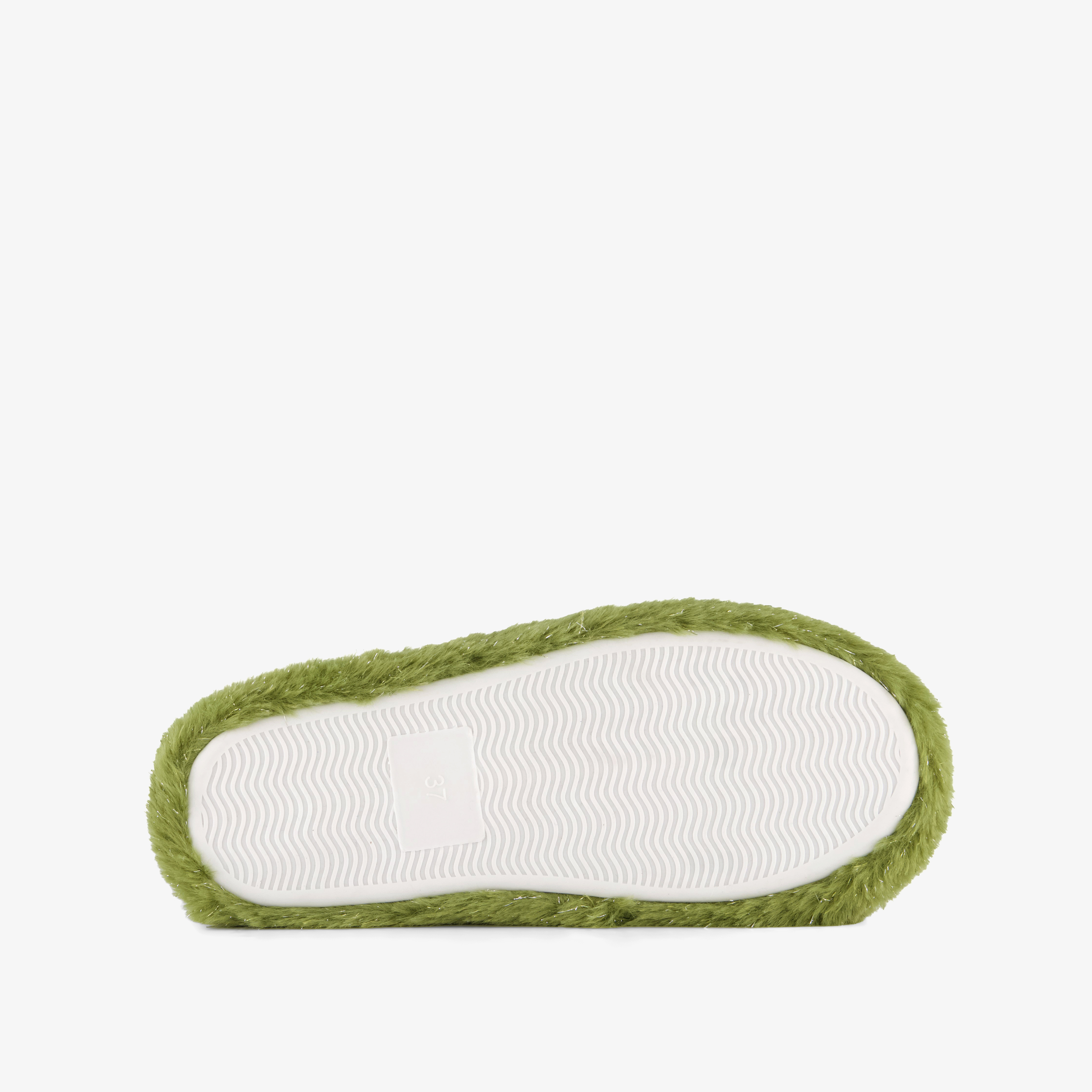 Thu!s fluffy dames instap pantoffels matcha groen – foto 3