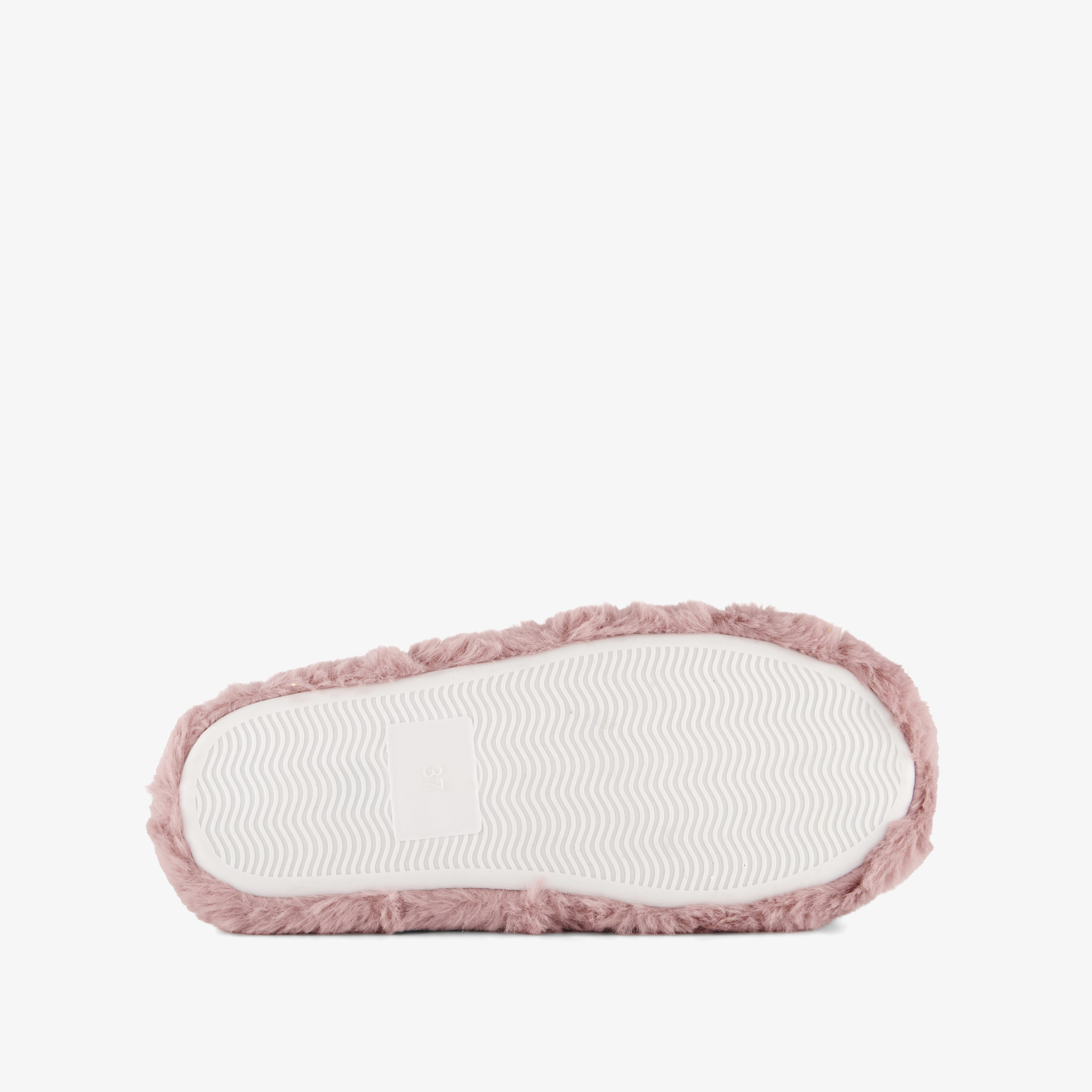 Thu!s fluffy dames instap pantoffels koffie roze – foto 3